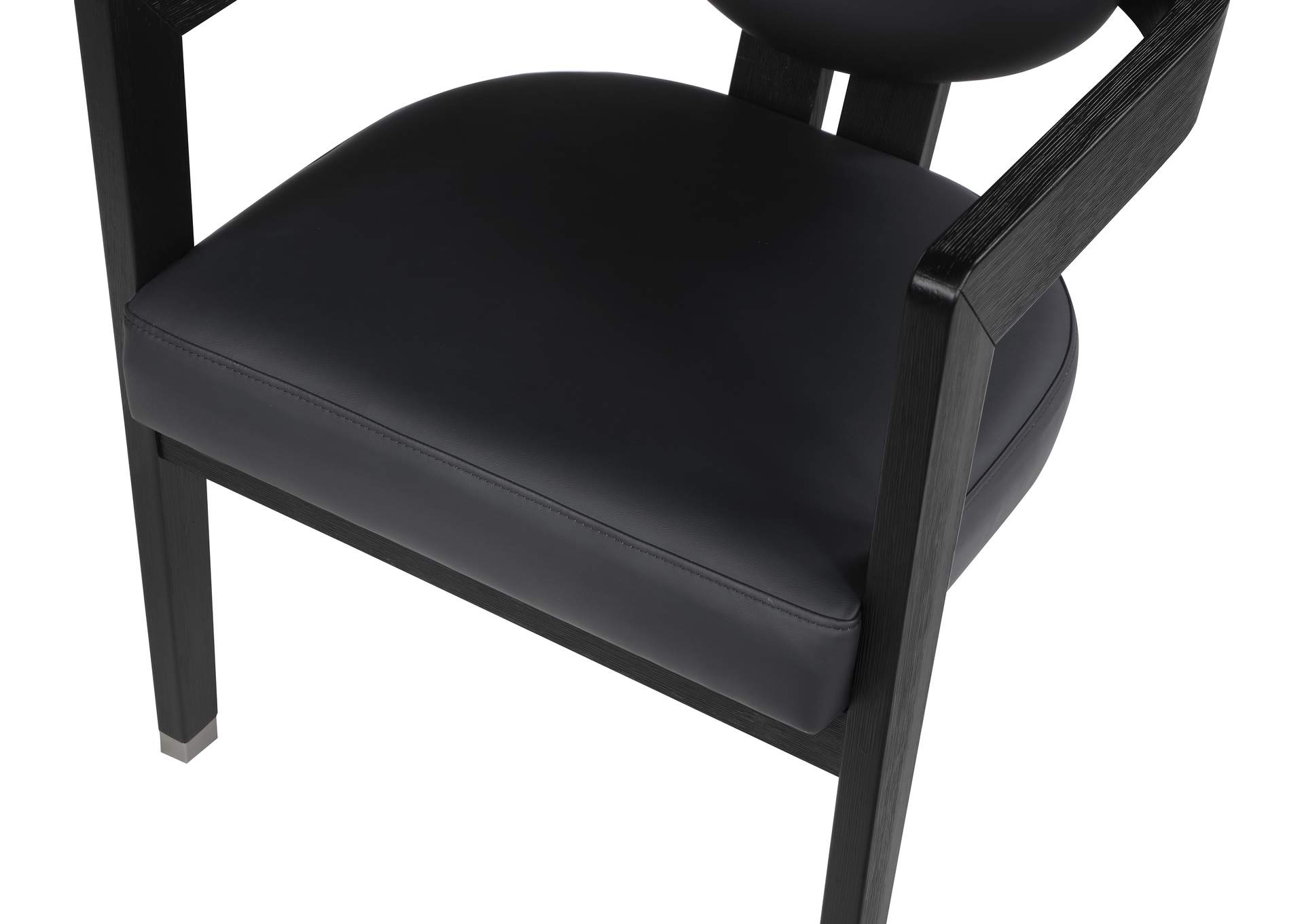 Carlyle Black Vegan Leather Dining Chair