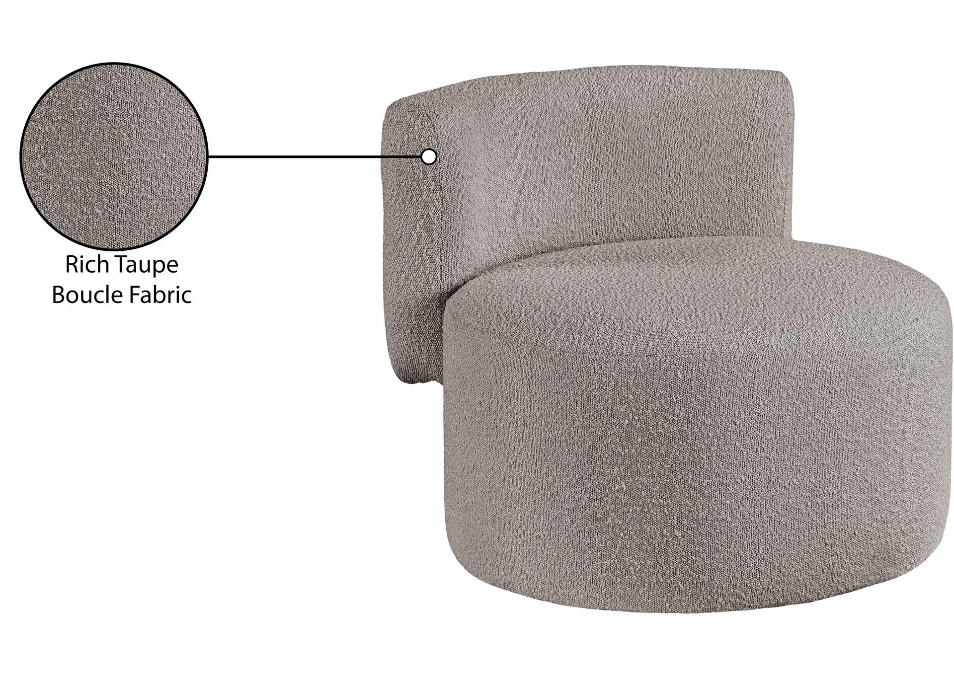 Como Taupe Boucle Fabric Accent Chair