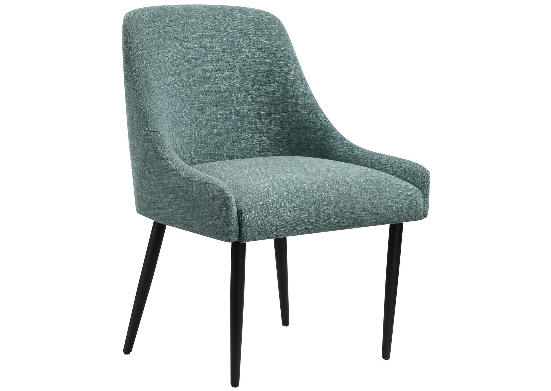 Camden Green Linen Textured Fabric Dining Chair