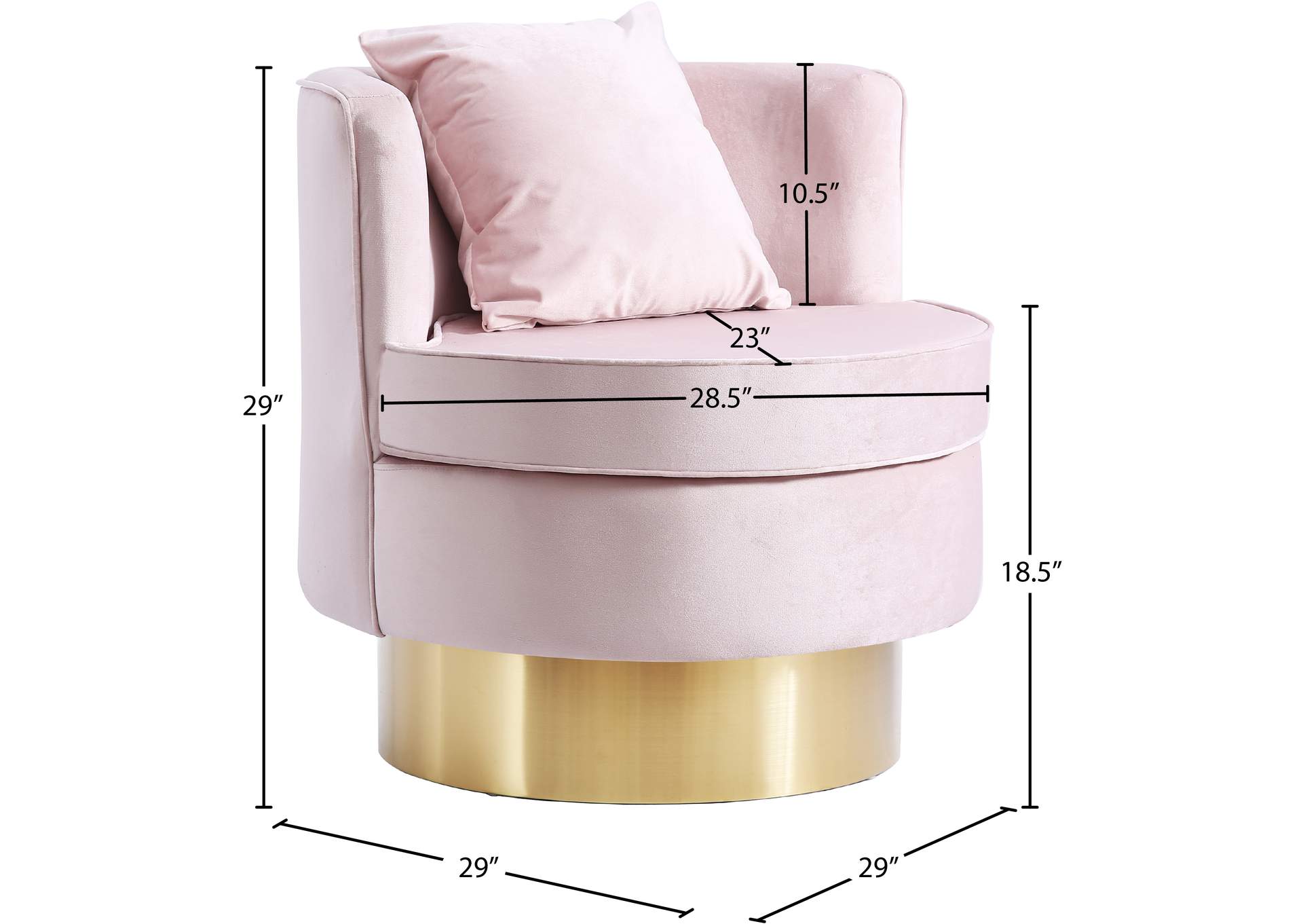 Kendra Pink Velvet Accent Chair