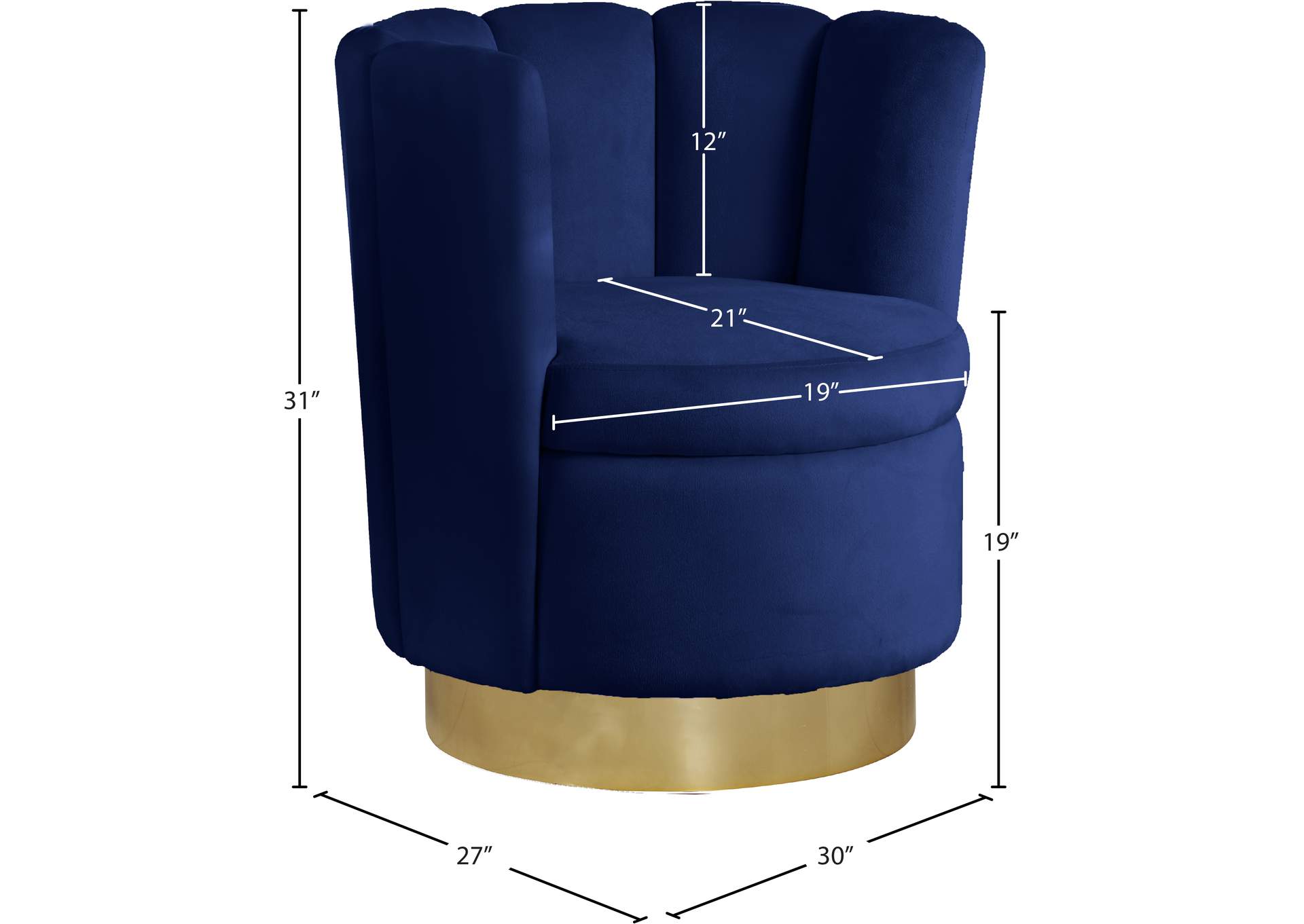 Lily Navy Velvet Accent Chair