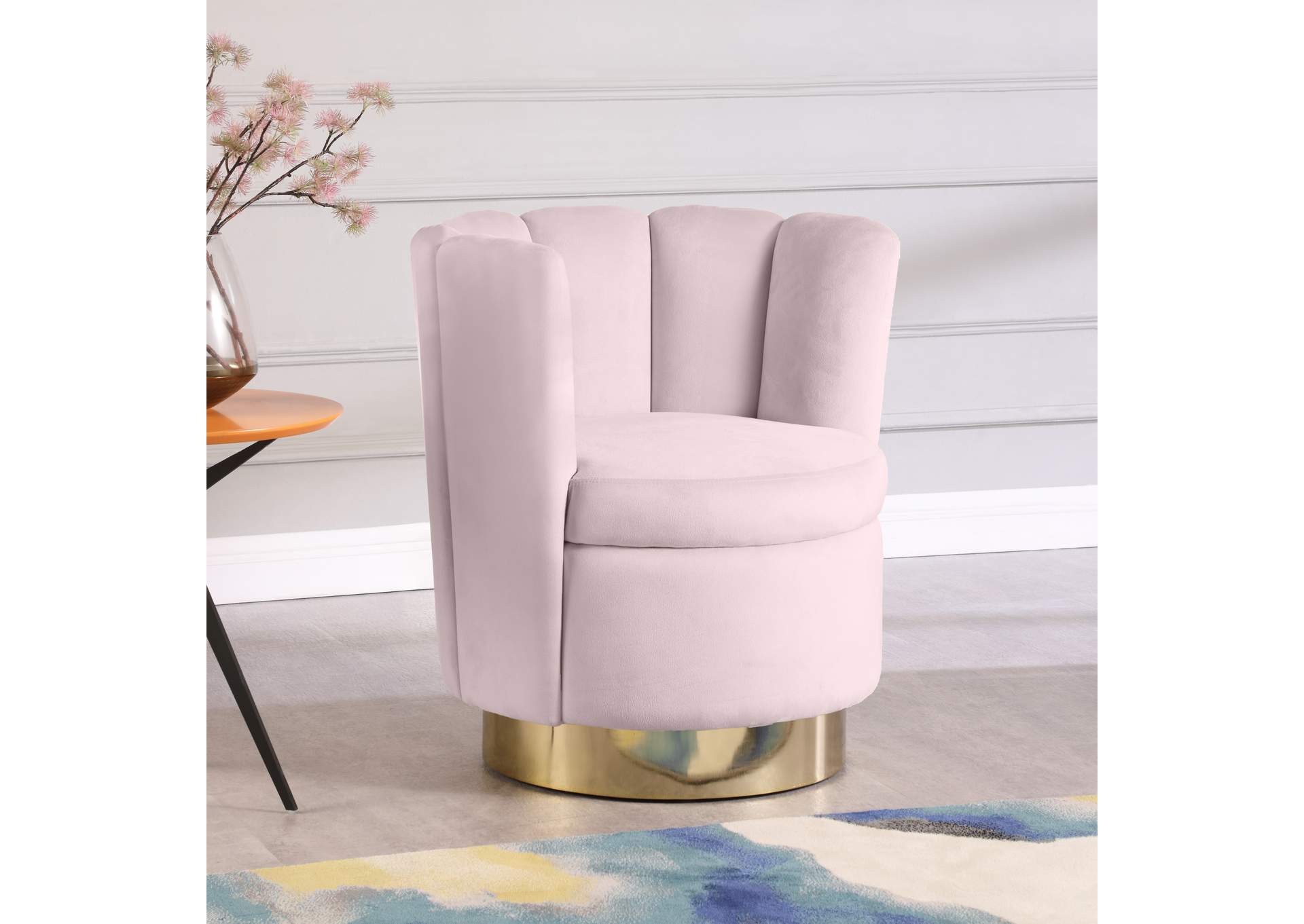 Lily Pink Velvet Accent Chair