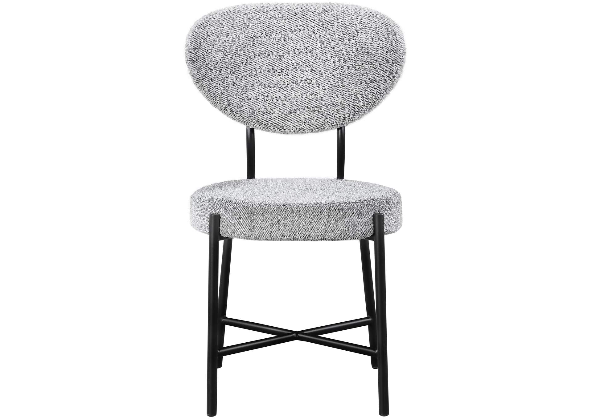 Allure Grey Boucle Fabric Dining Chair Set of 2