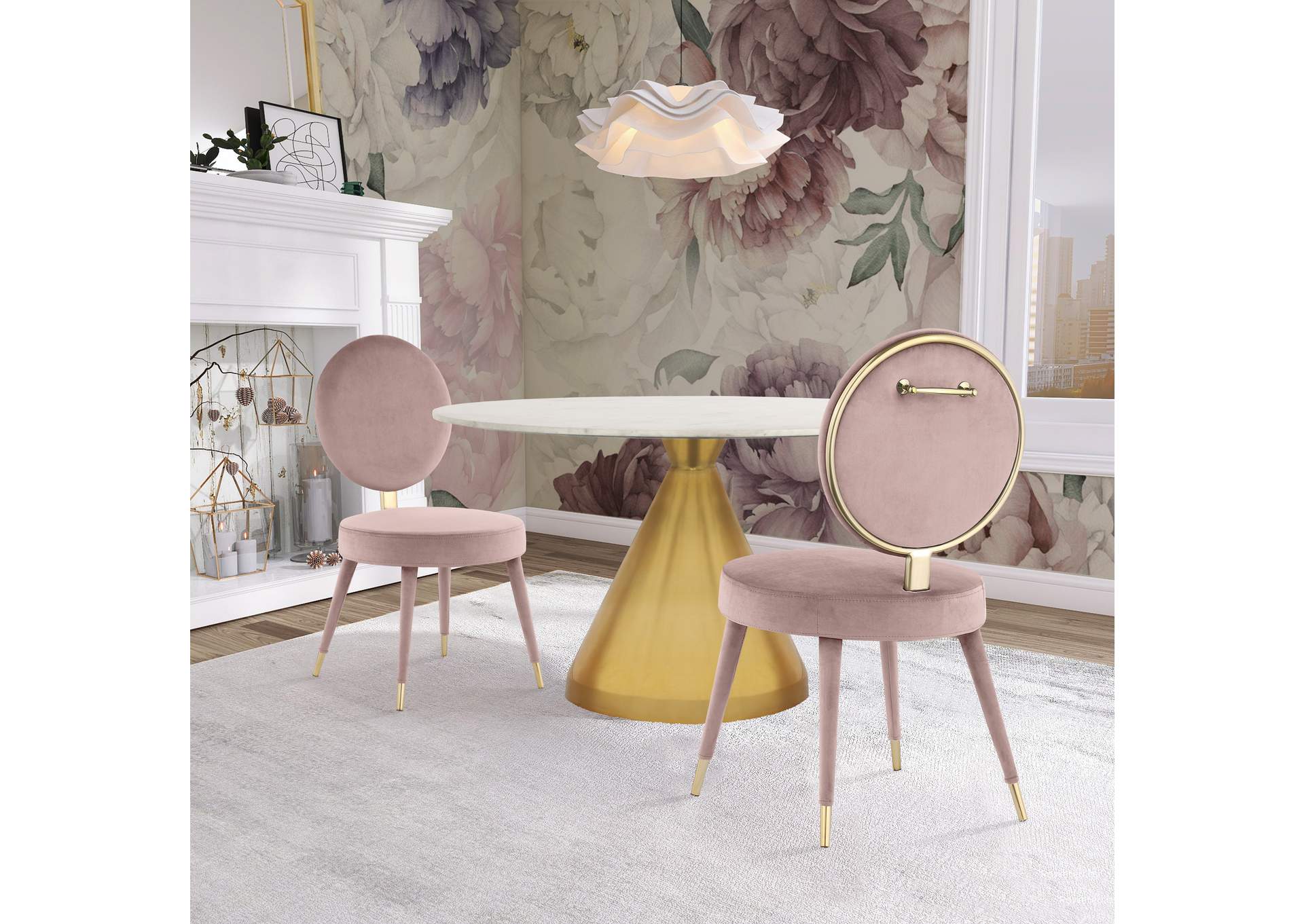 Brandy Pink Velvet Dining Chair