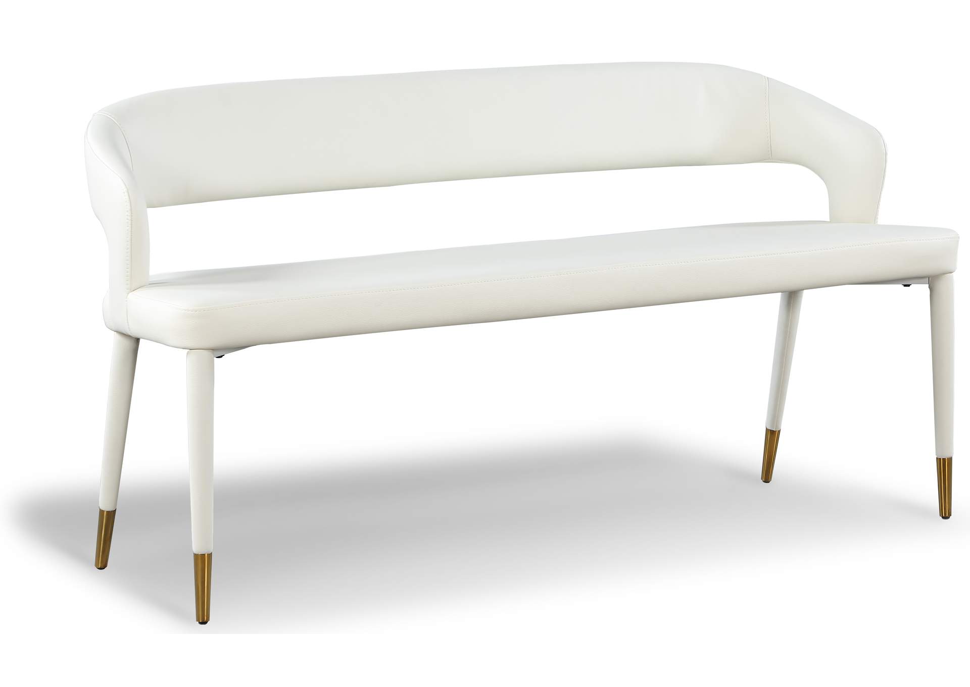 Destiny White Vegan Leather Bench
