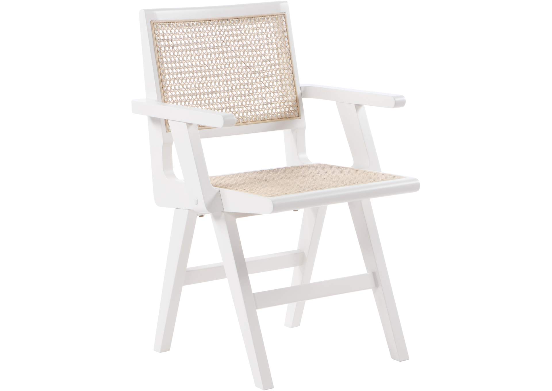 Preston White Wood Dining Arm Chair