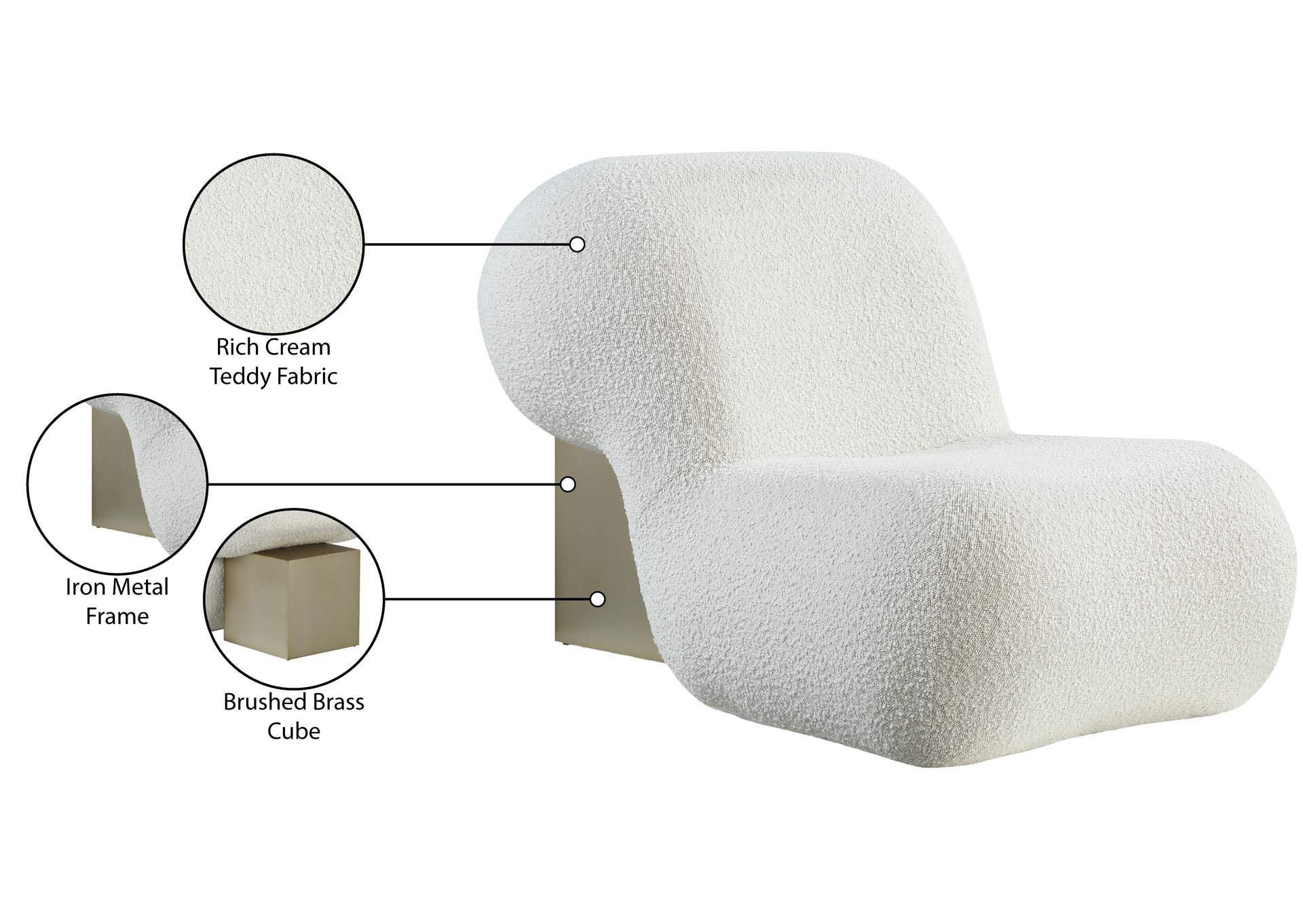 Quadra Cream Fabric Accent Chair