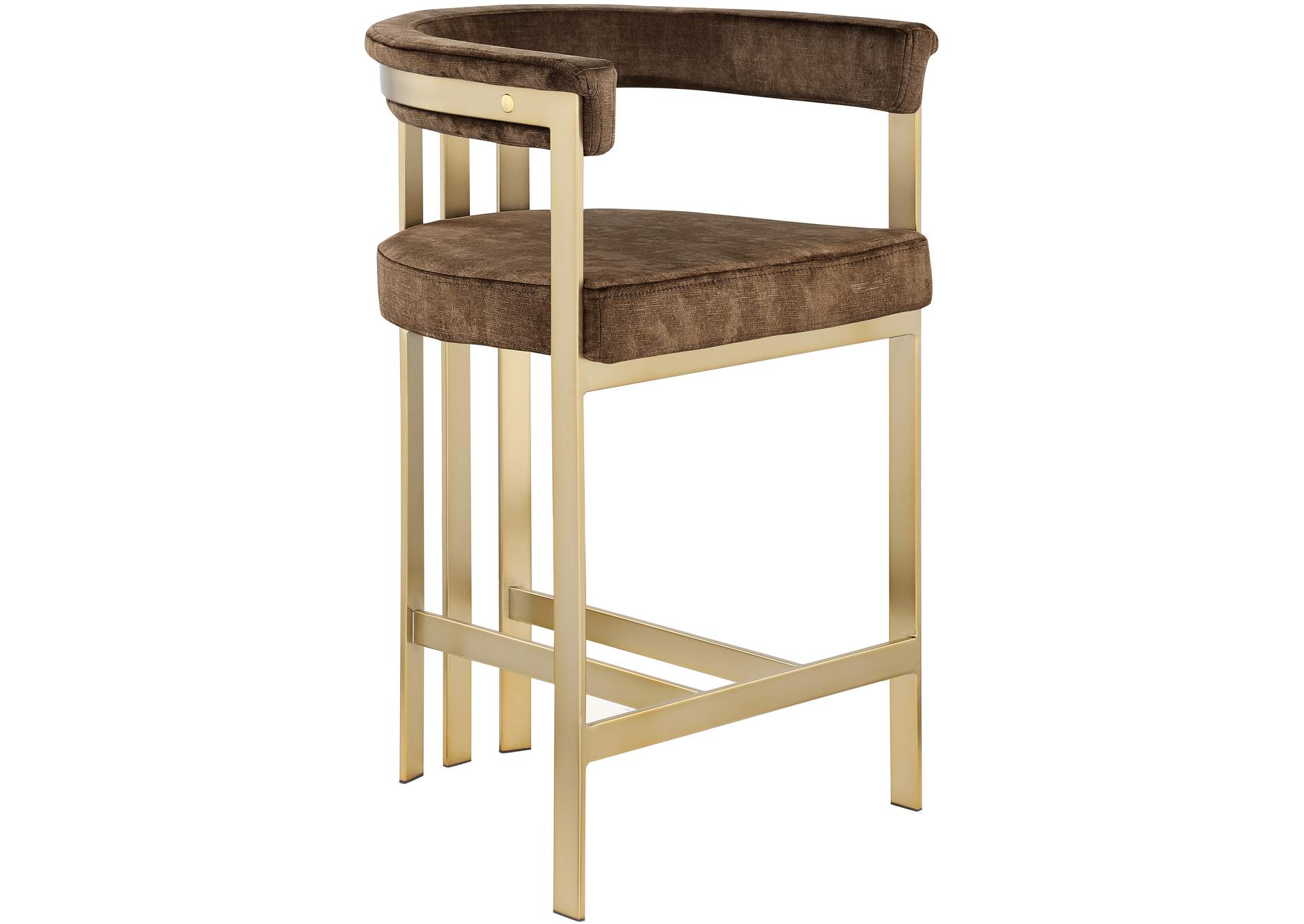 Marcello Brown Velvet Counter Stool image 1