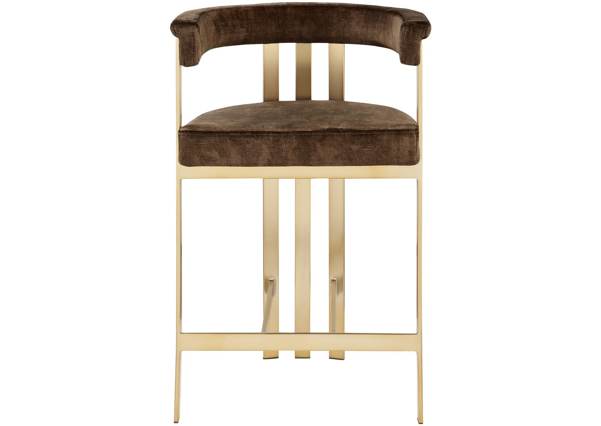 Marcello Brown Velvet Counter Stool image 5