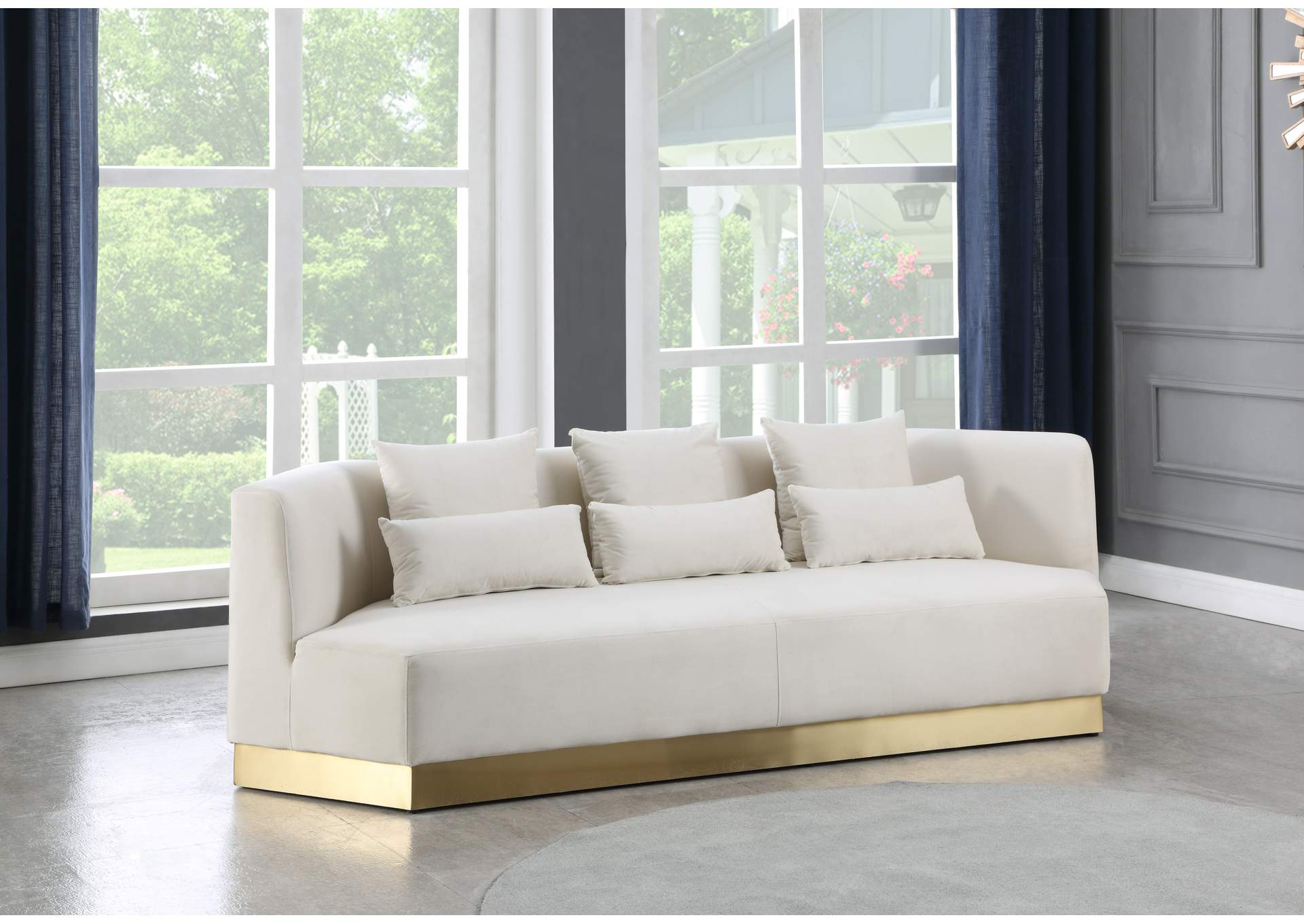 Marquis Cream Velvet Sofa