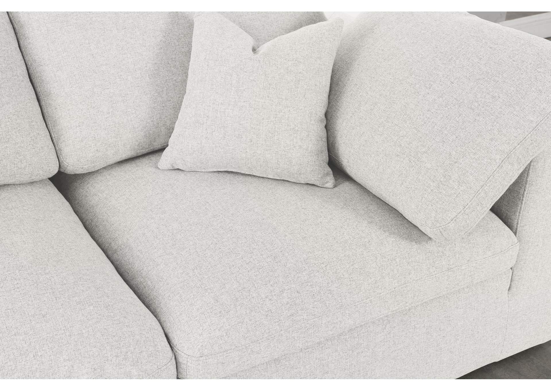 Serene Cream Linen Textured Fabric Deluxe Comfort Modular Sectional