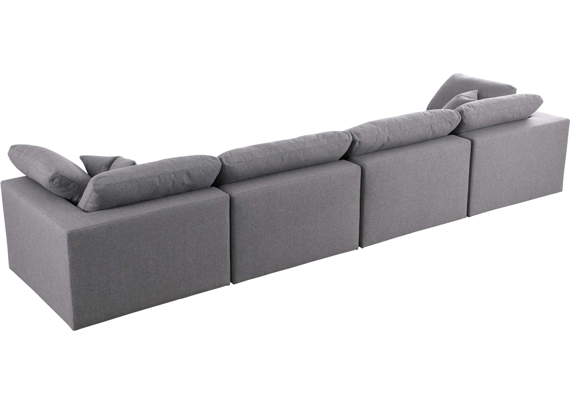 Serene Grey Linen Textured Fabric Deluxe Comfort Modular Sofa