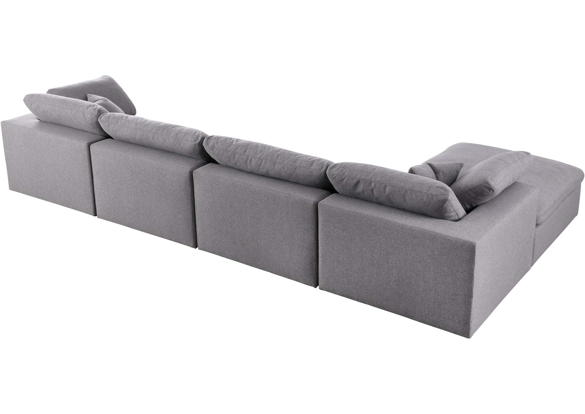 Serene Grey Linen Textured Fabric Deluxe Comfort Modular Sectional