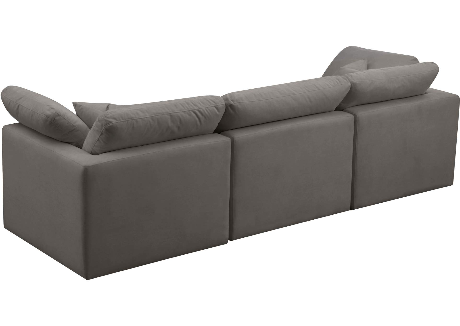 Plush Grey Velvet Standard Comfort Modular Sofa image 5