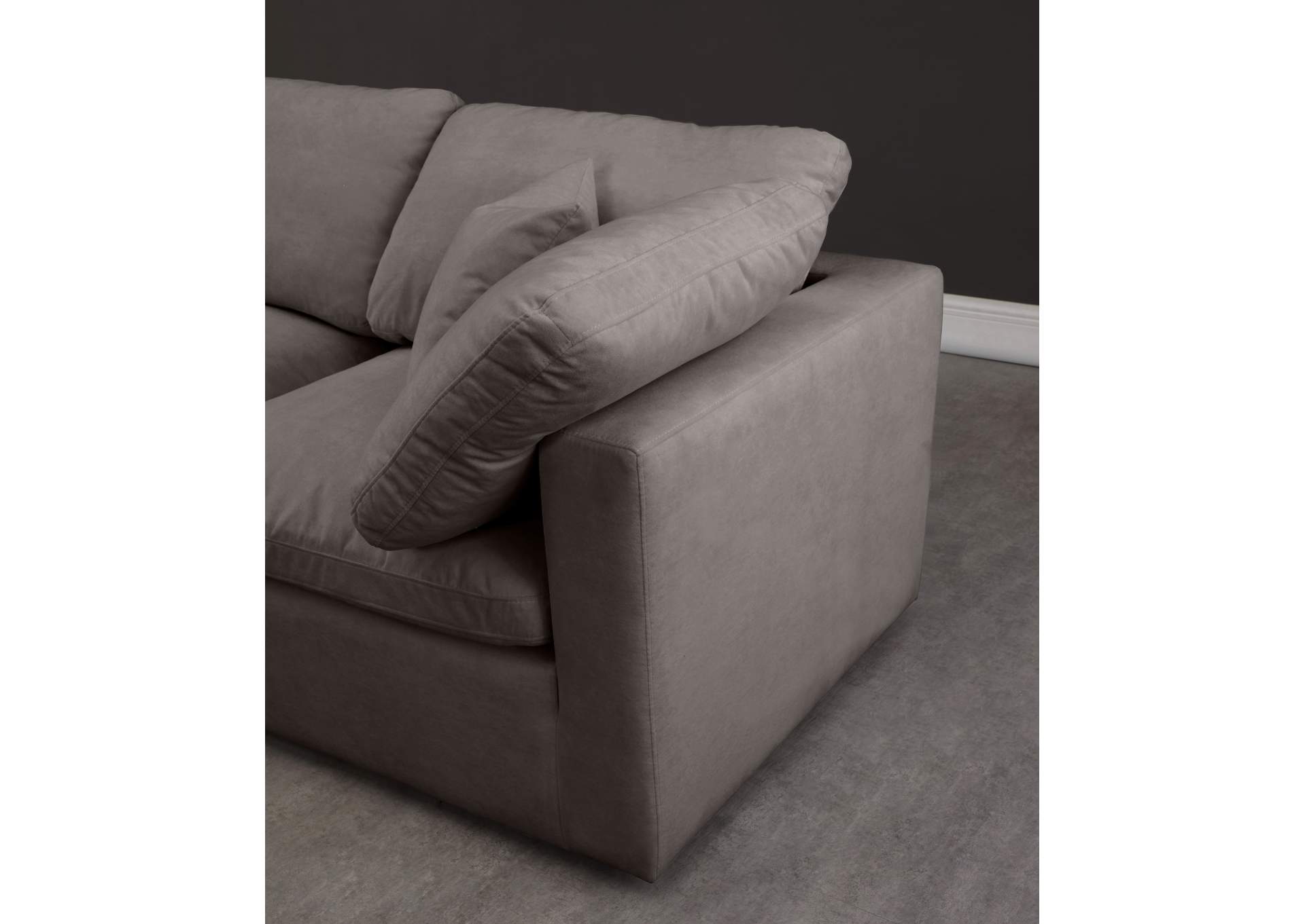 Plush Grey Velvet Standard Comfort Modular Sofa image 6
