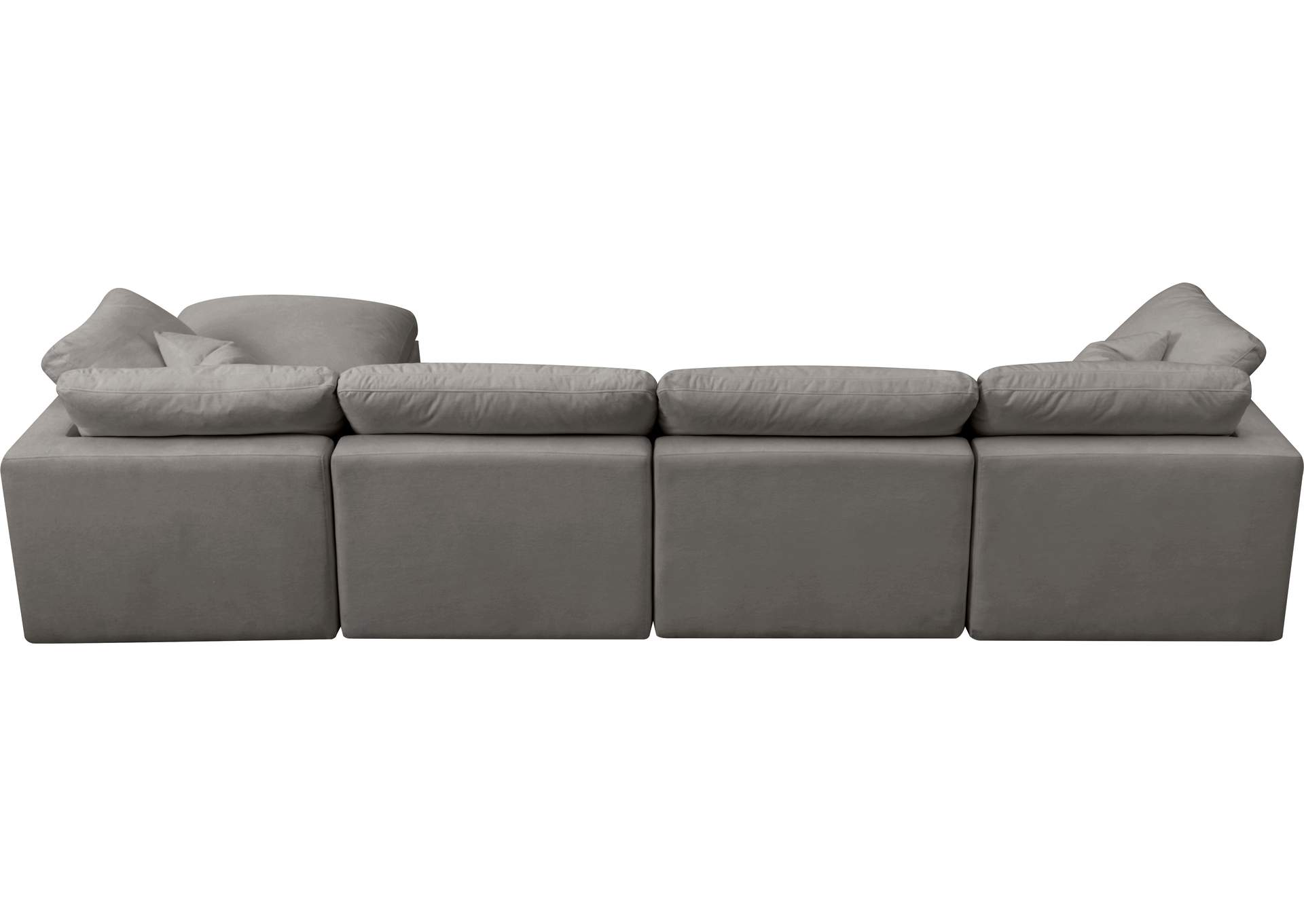 Plush Grey Velvet Standard Comfort Modular Sectional