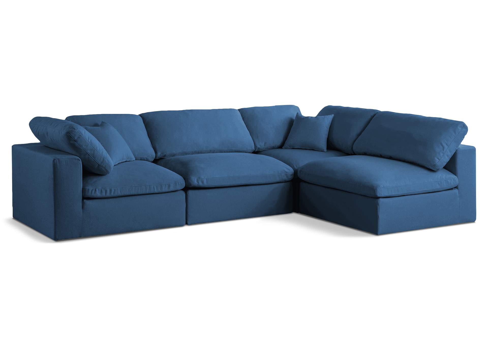 Plush Navy Velvet Standard Comfort Modular Sectional