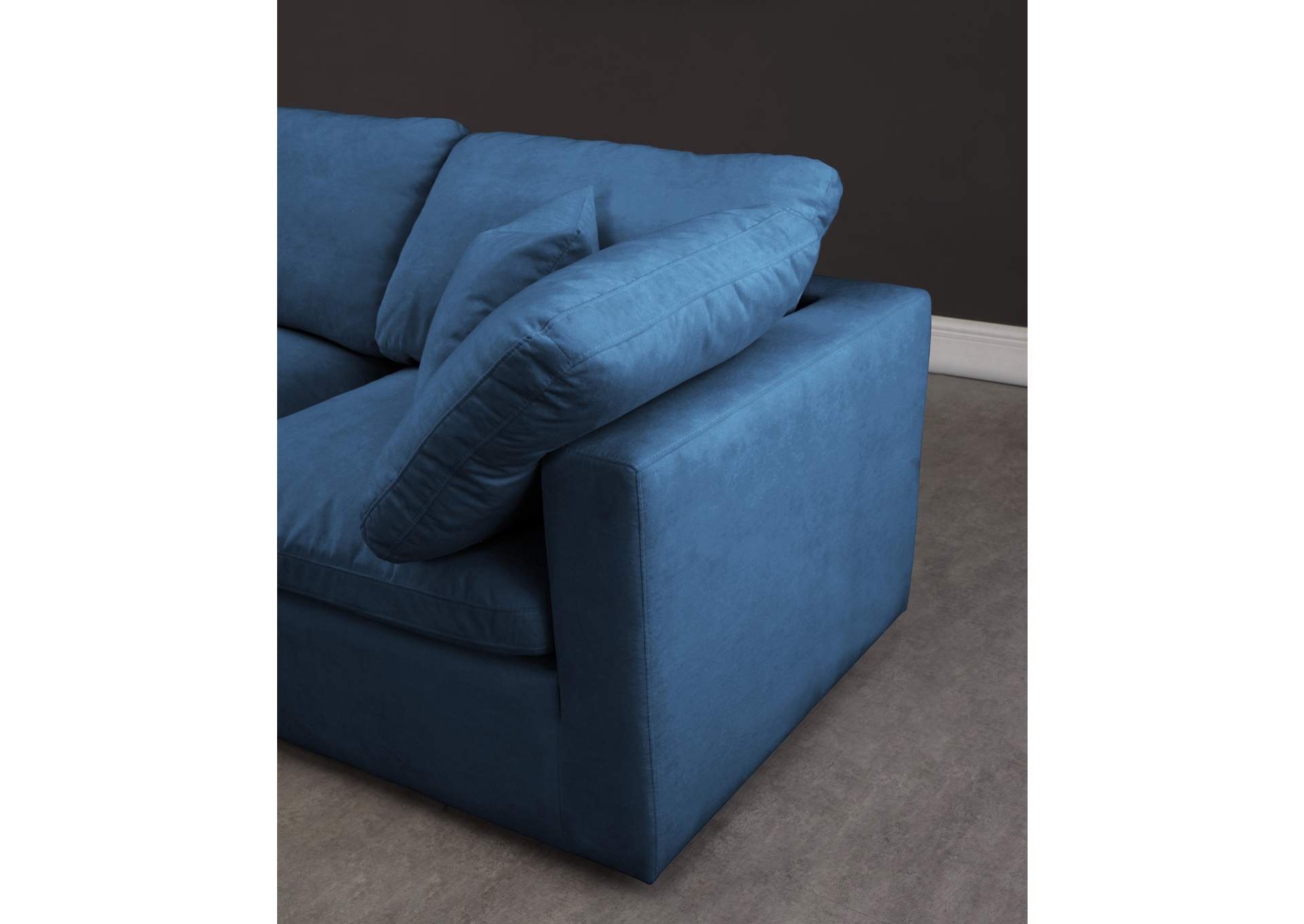 Plush Navy Velvet Standard Comfort Modular Sectional