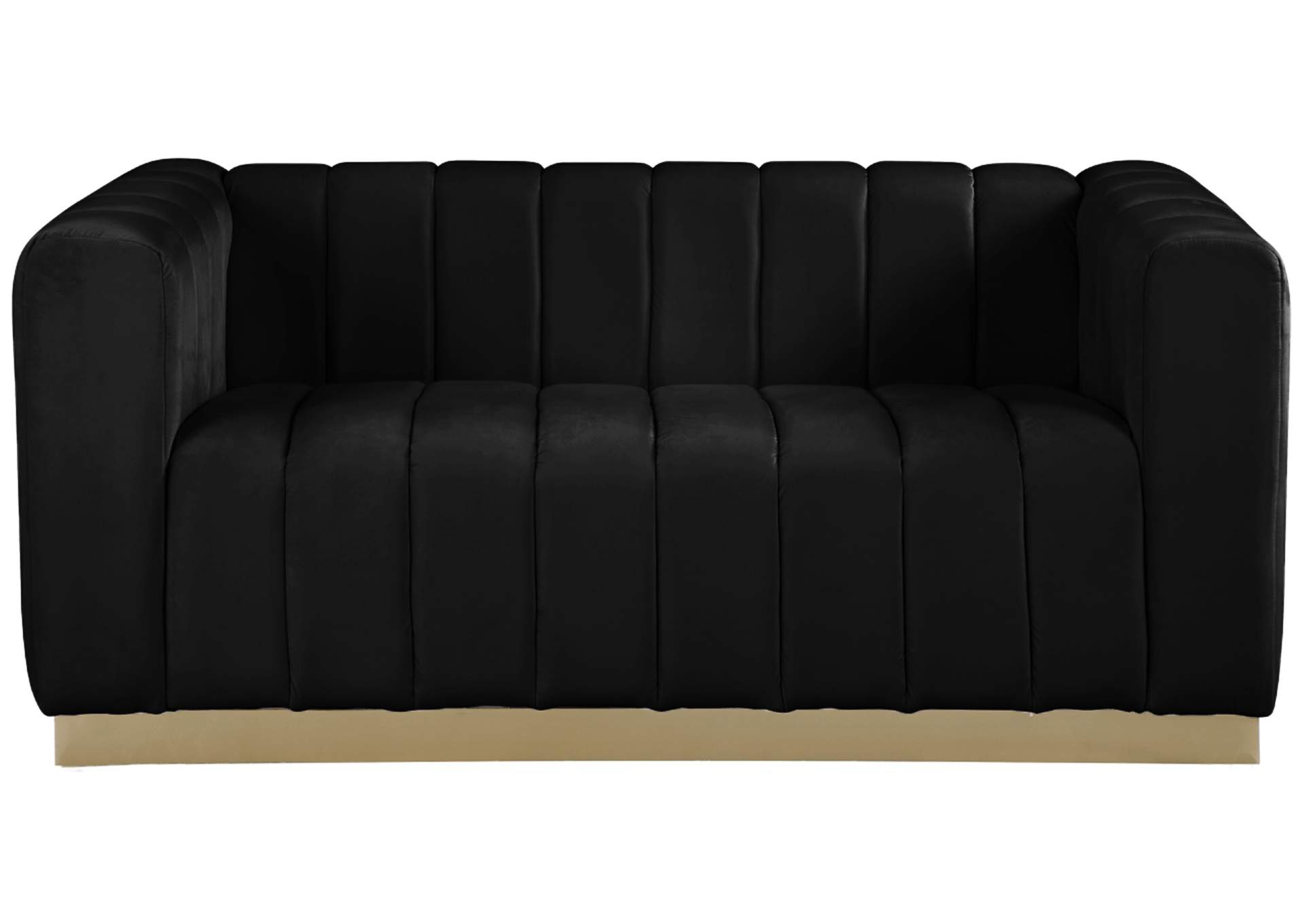 Marlon Black Velvet Loveseat