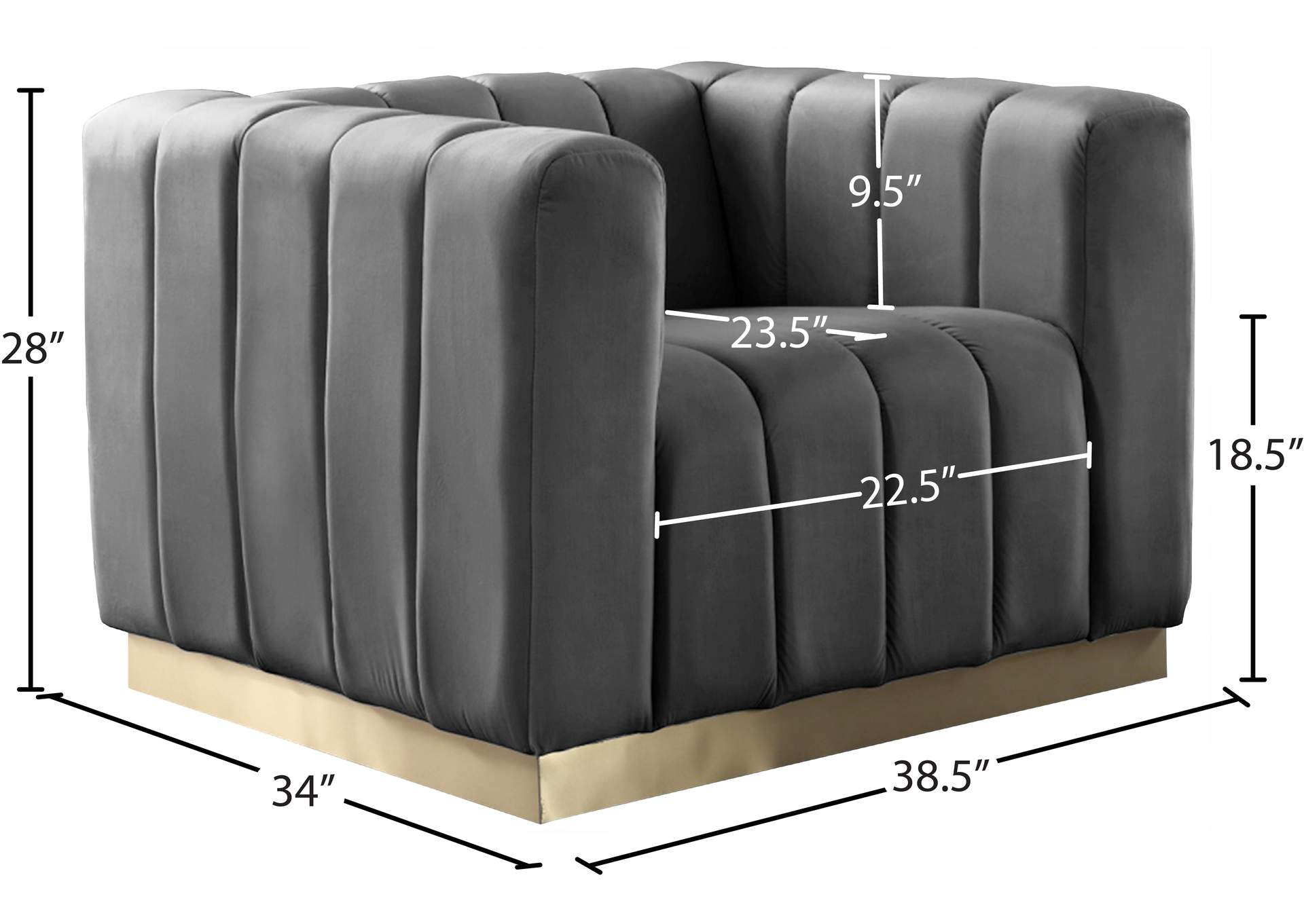 Marlon Grey Velvet Chair