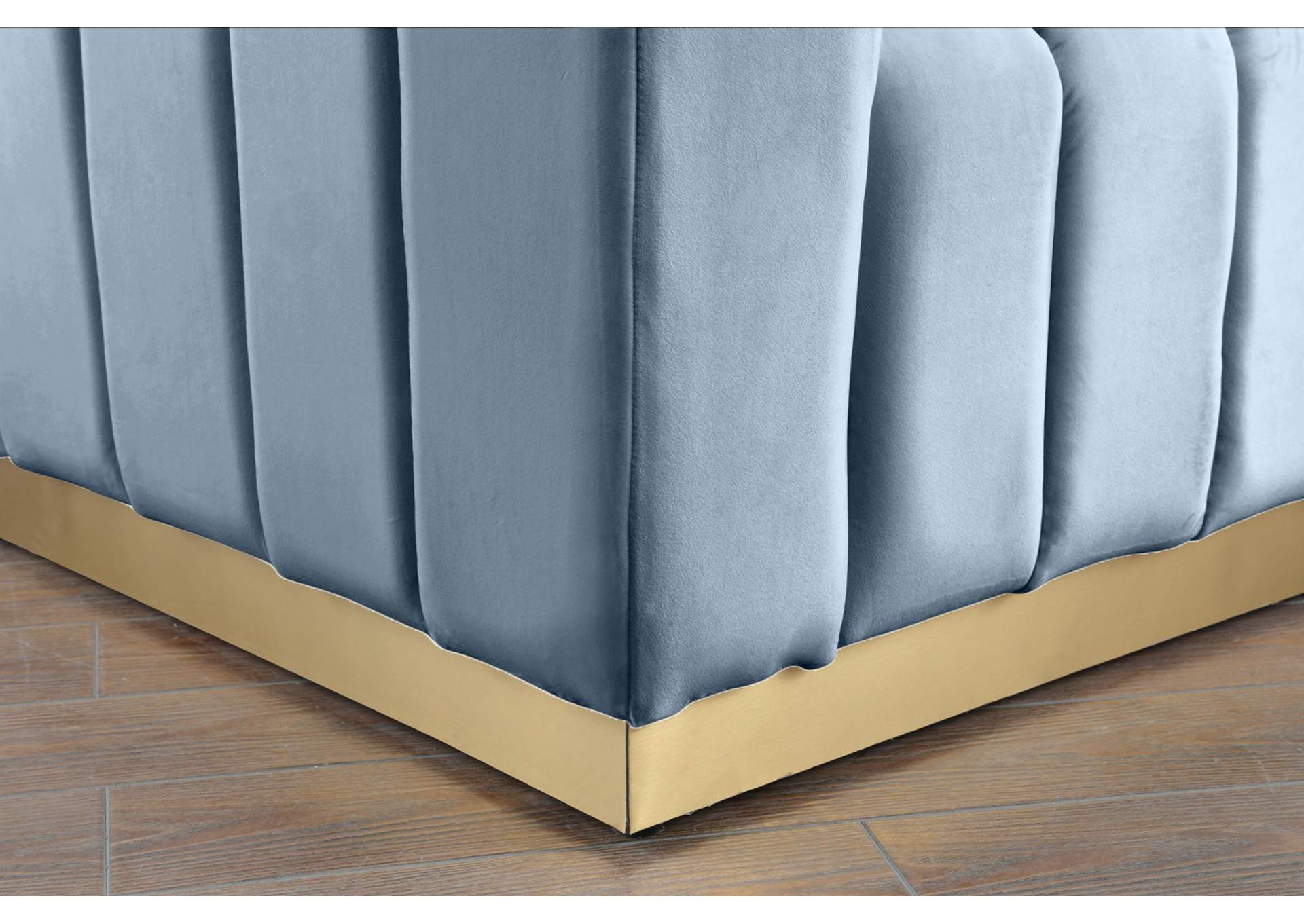 Marlon Sky Blue Velvet Sofa