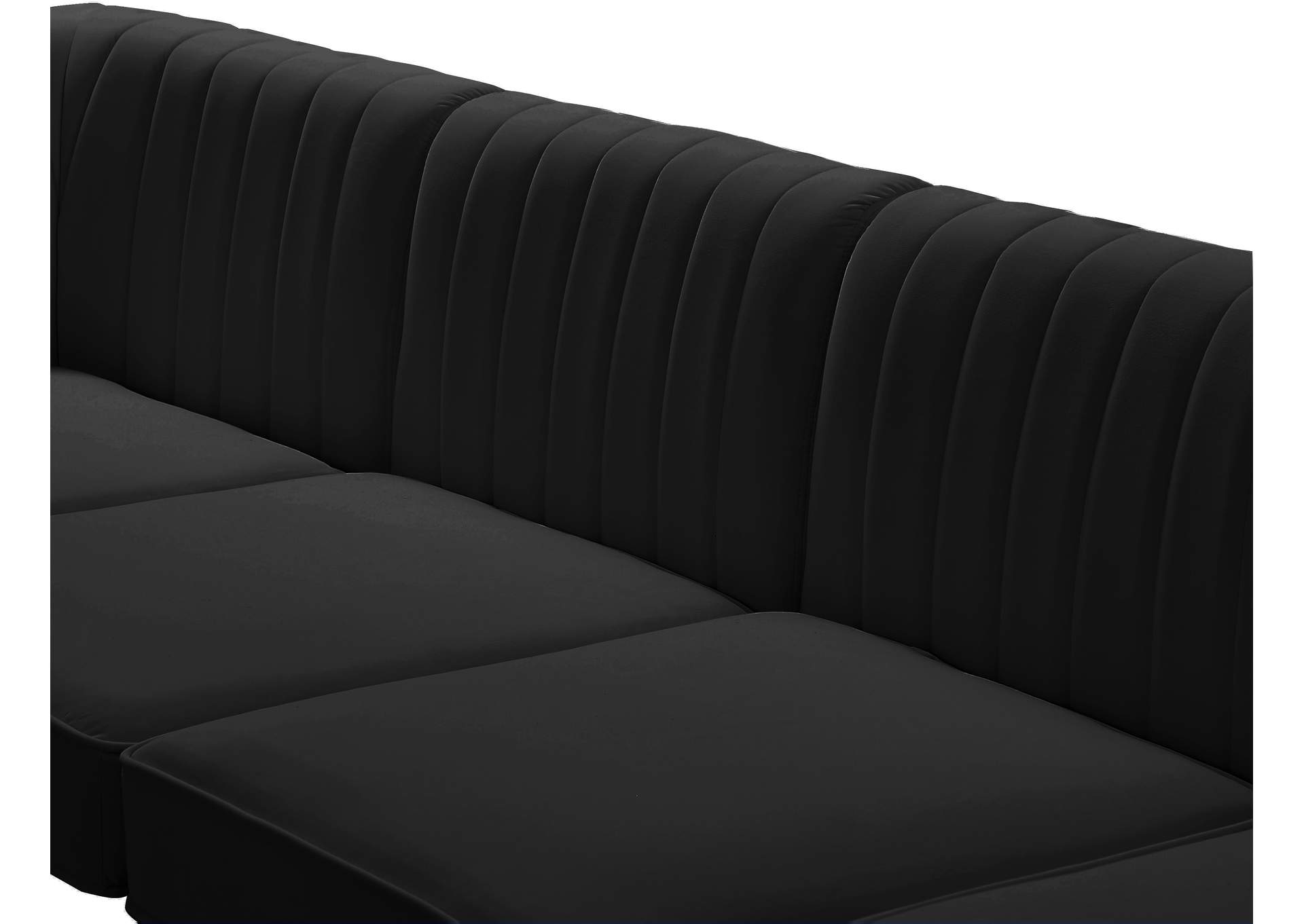 Alina Black Velvet Modular Sectional