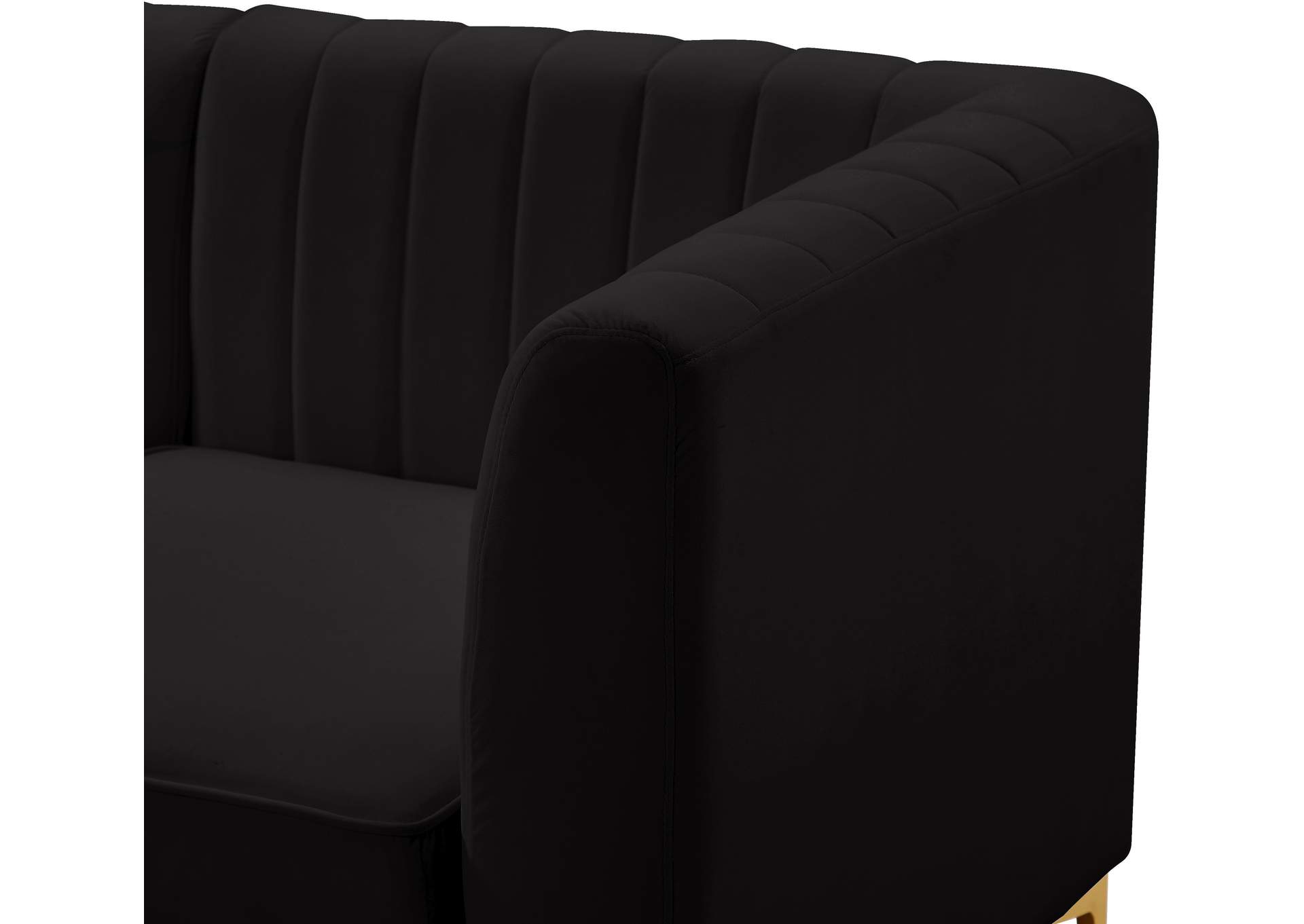 Alina Black Velvet Modular Sectional