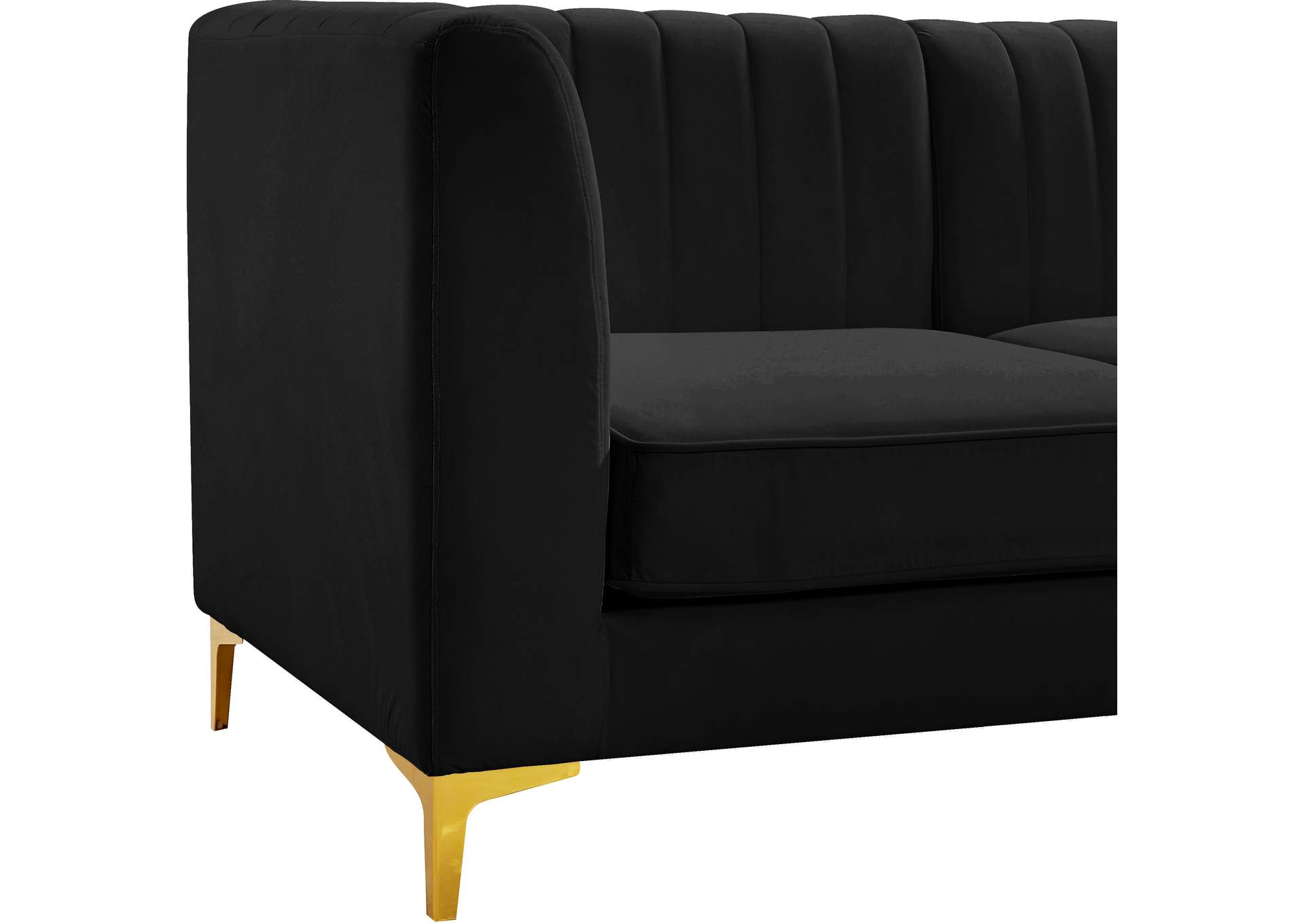 Alina Black Velvet Modular Sectional