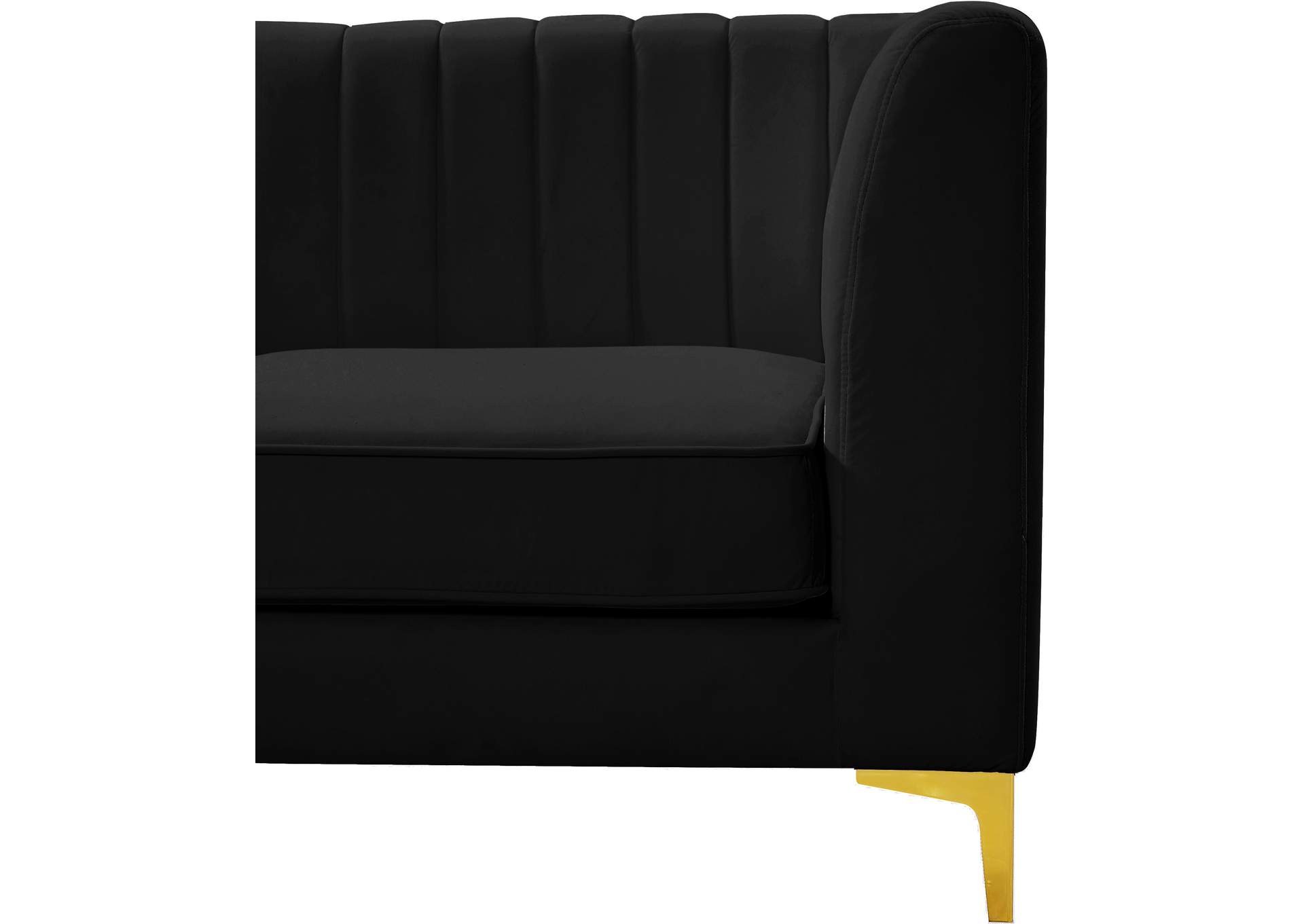 Alina Black Velvet Modular Sectional