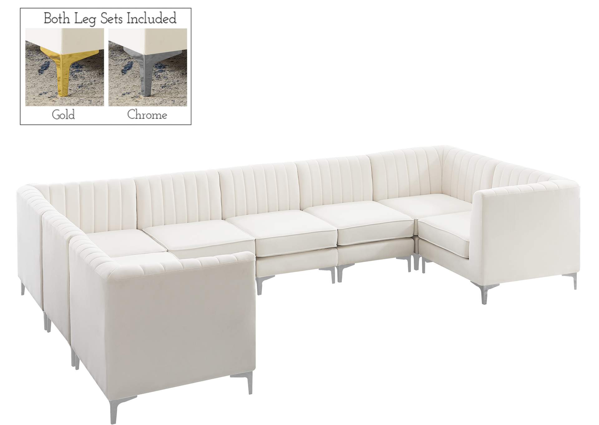 Alina Cream Velvet Modular Sectional