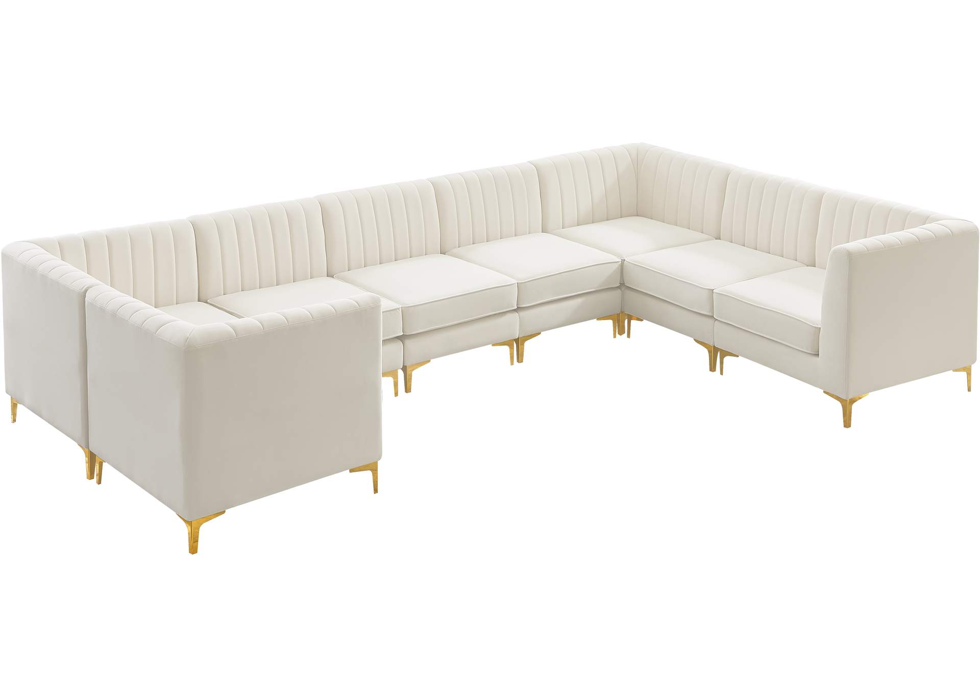 Alina Cream Velvet Modular Sectional