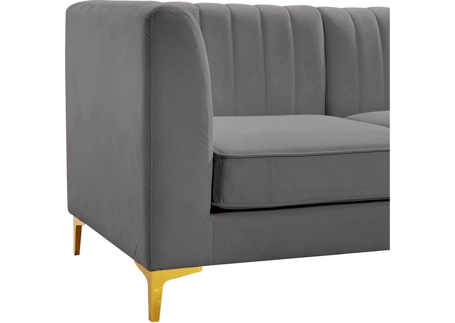 Alina Grey Velvet Modular Sectional