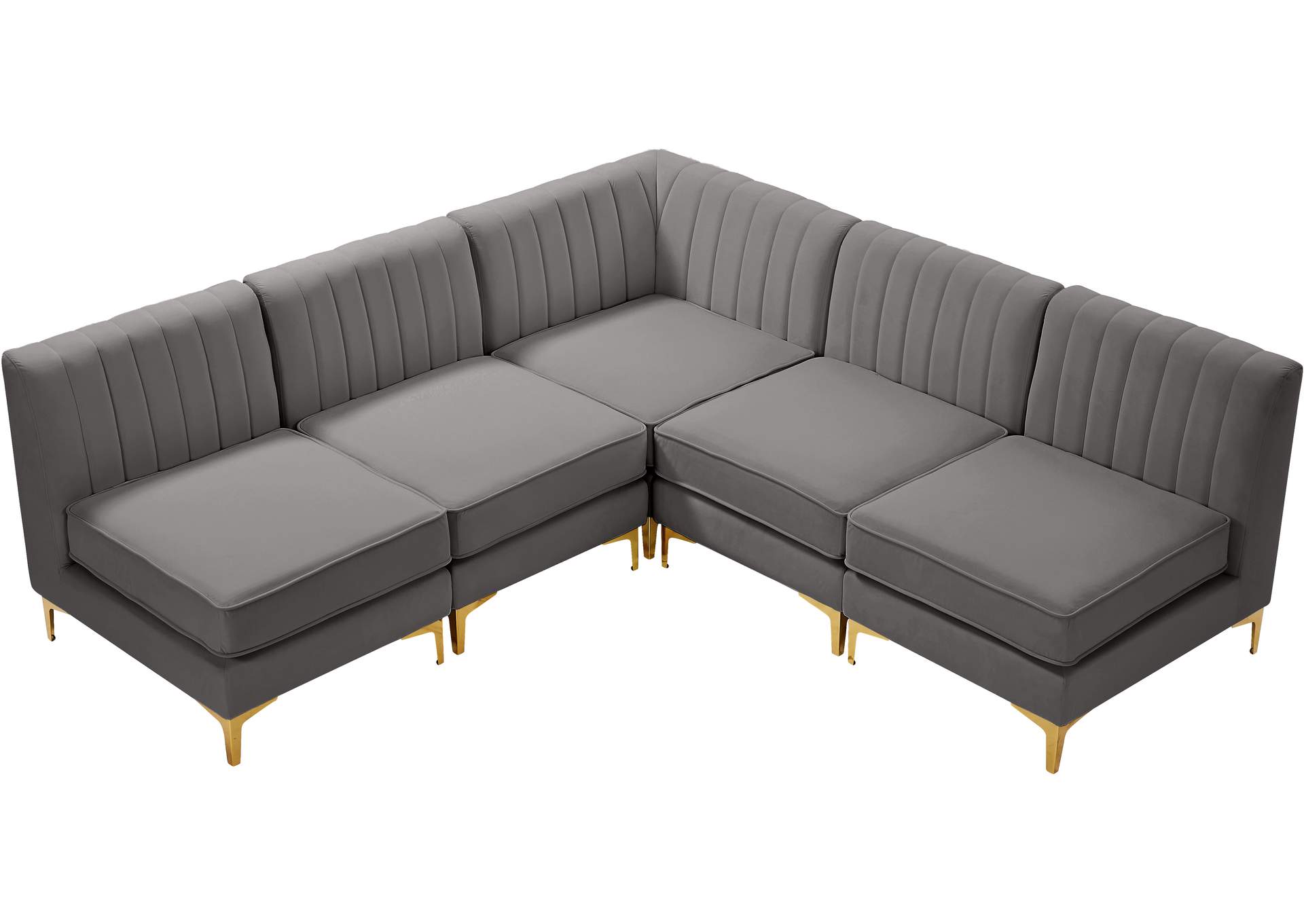 Alina Grey Velvet Modular Sectional