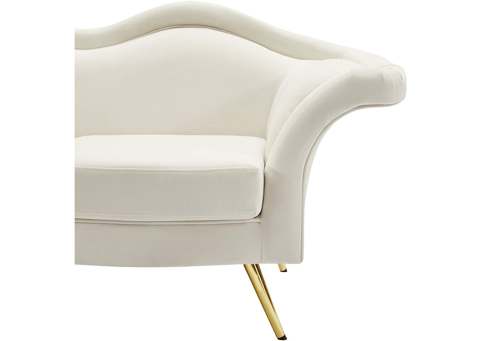 Lips Cream Velvet Chair