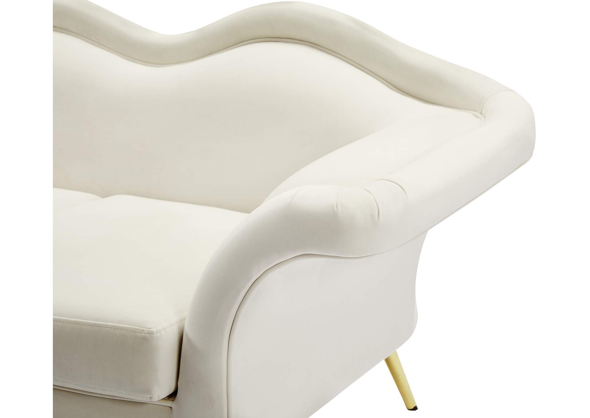Lips Cream Velvet Sofa