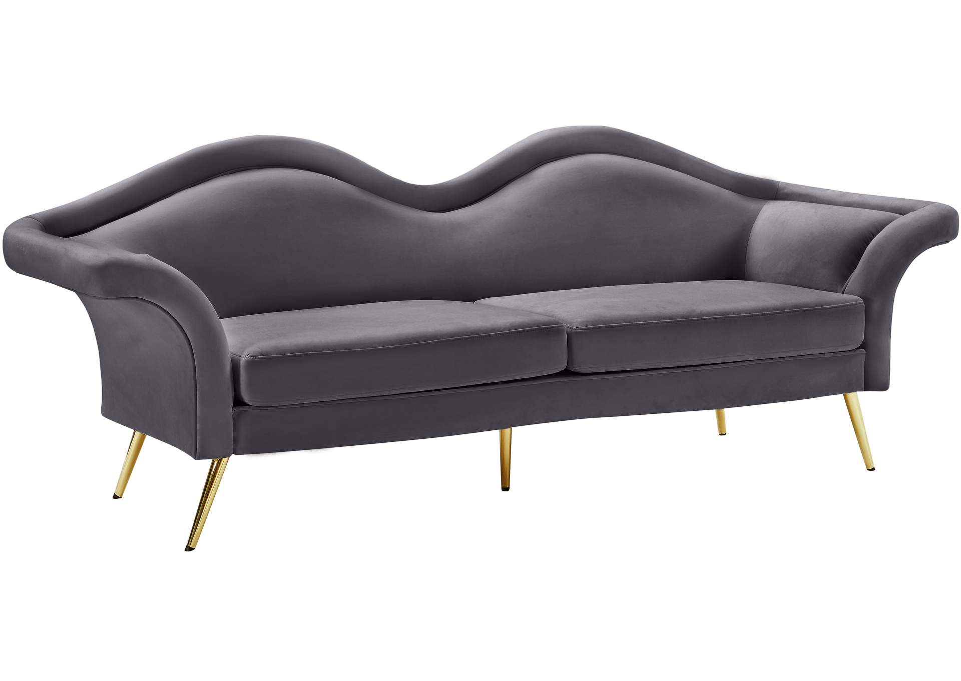 Lips Grey Velvet Sofa