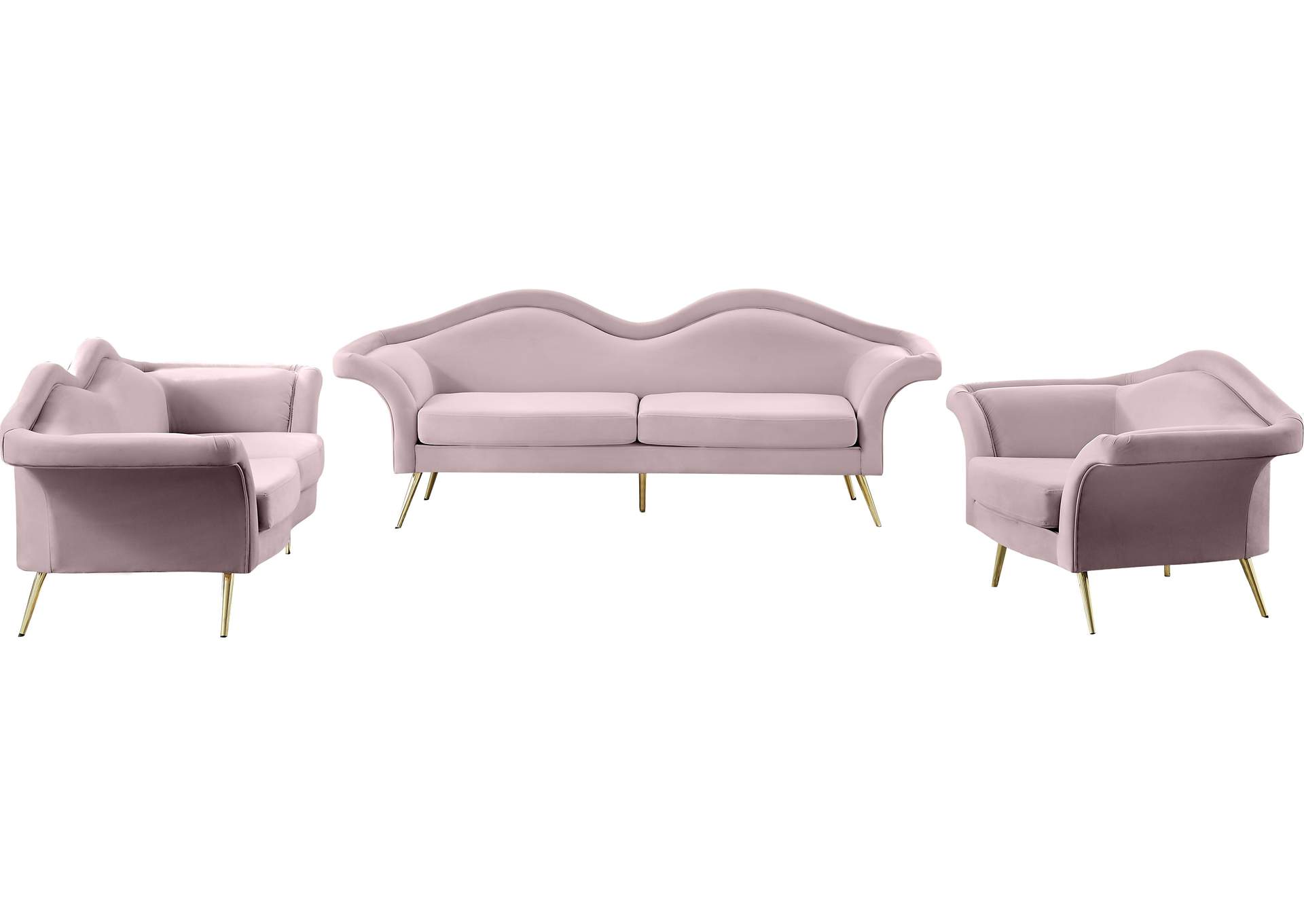 Lips Pink Velvet Sofa