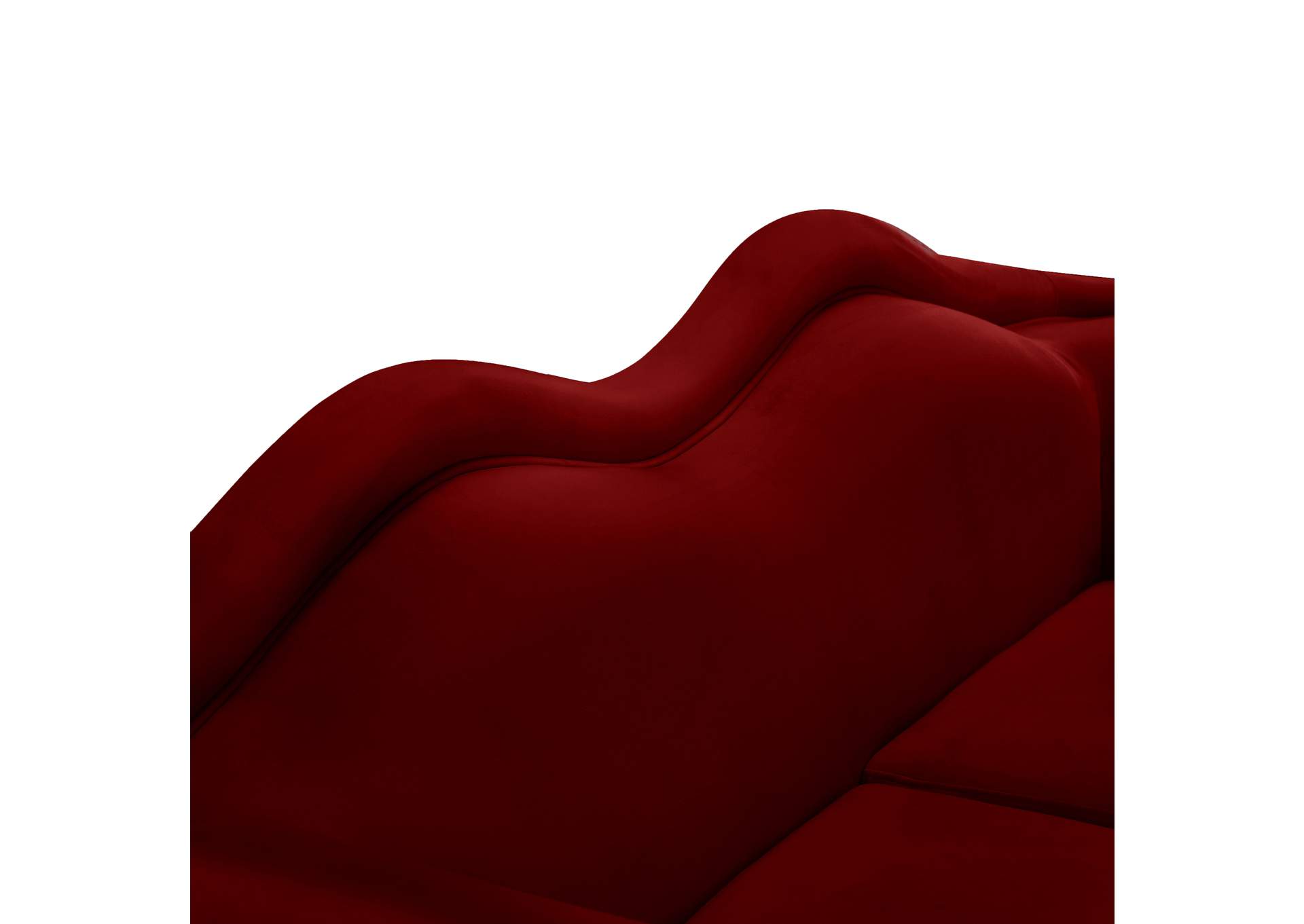 Lips Red Velvet Loveseat
