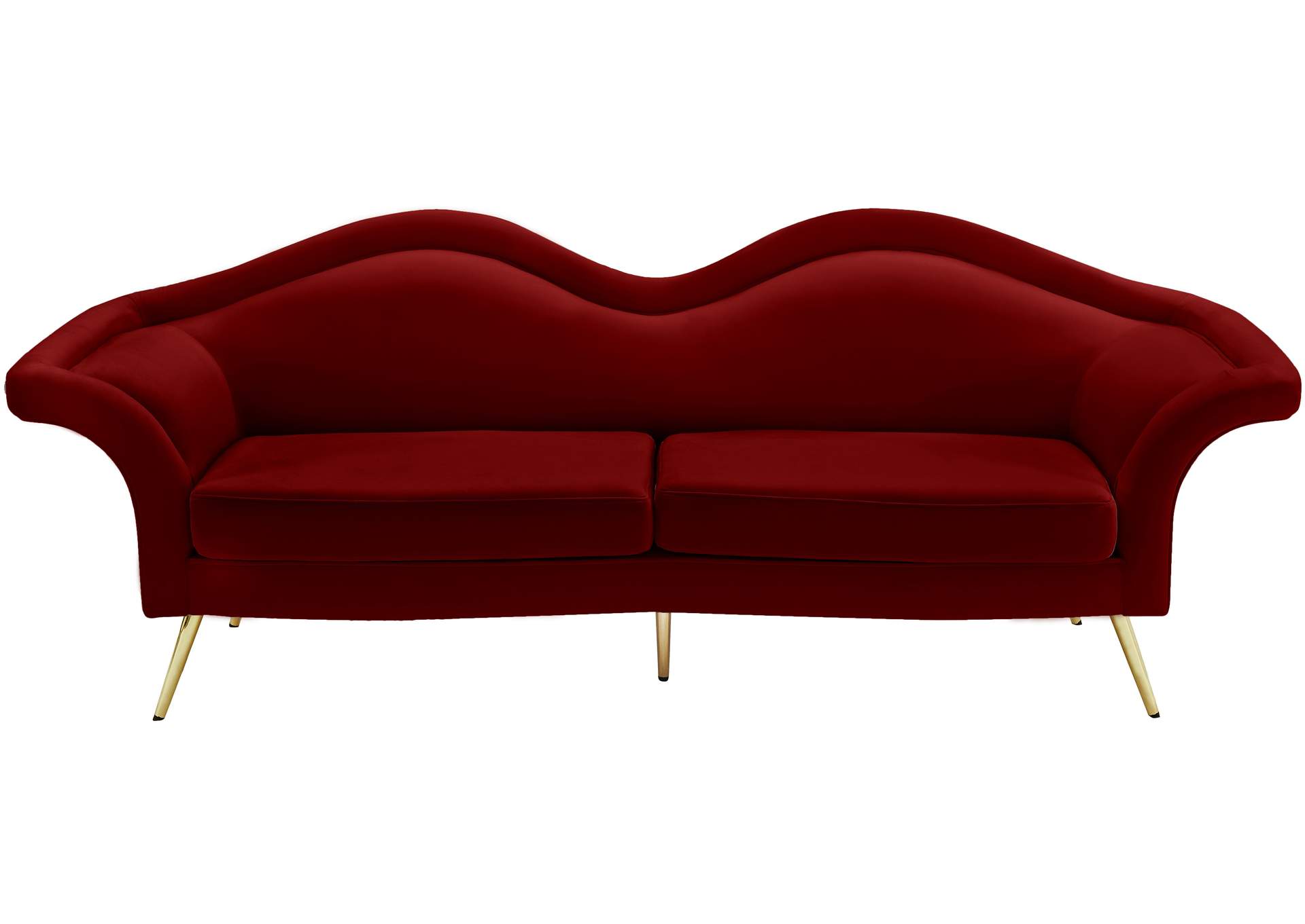 Lips Red Velvet Sofa