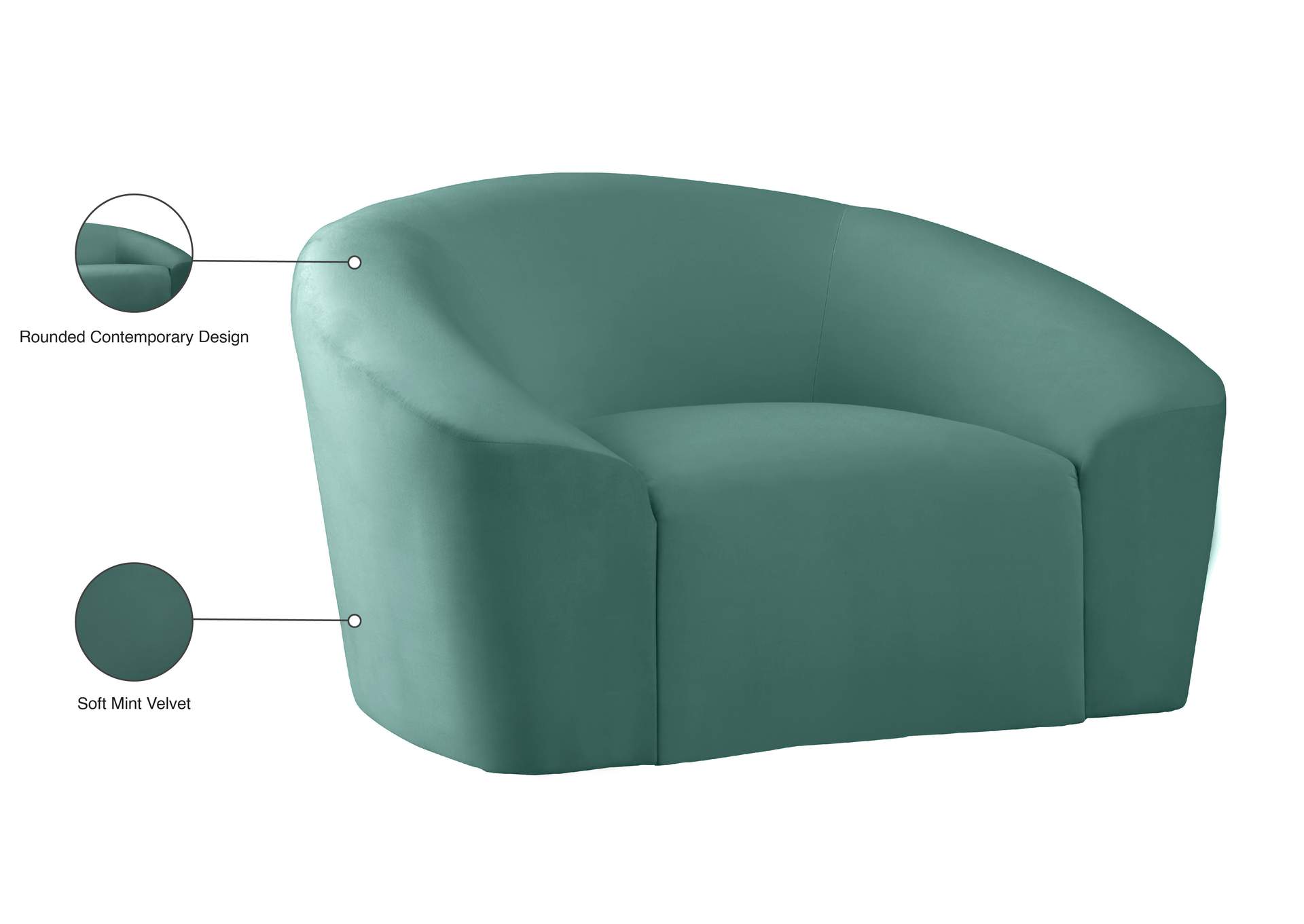 Riley Mint Velvet Chair