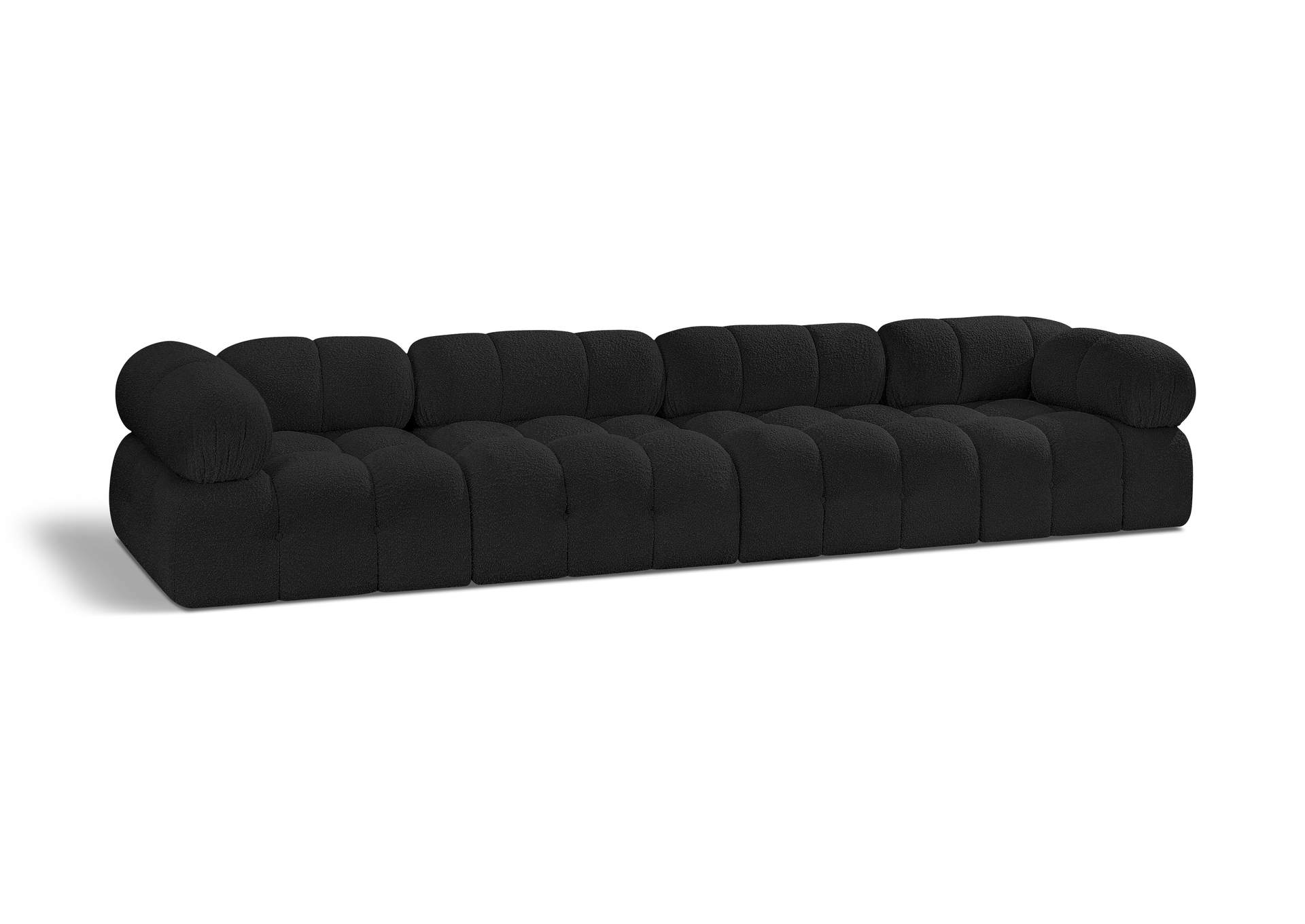Ames Black Boucle Fabric Modular Sofa