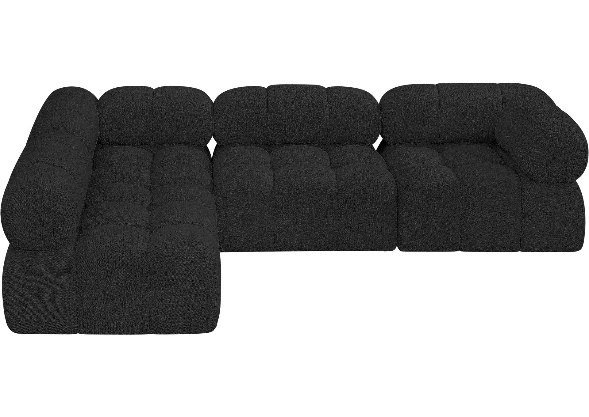 Ames Black Boucle Fabric Modular Sectional