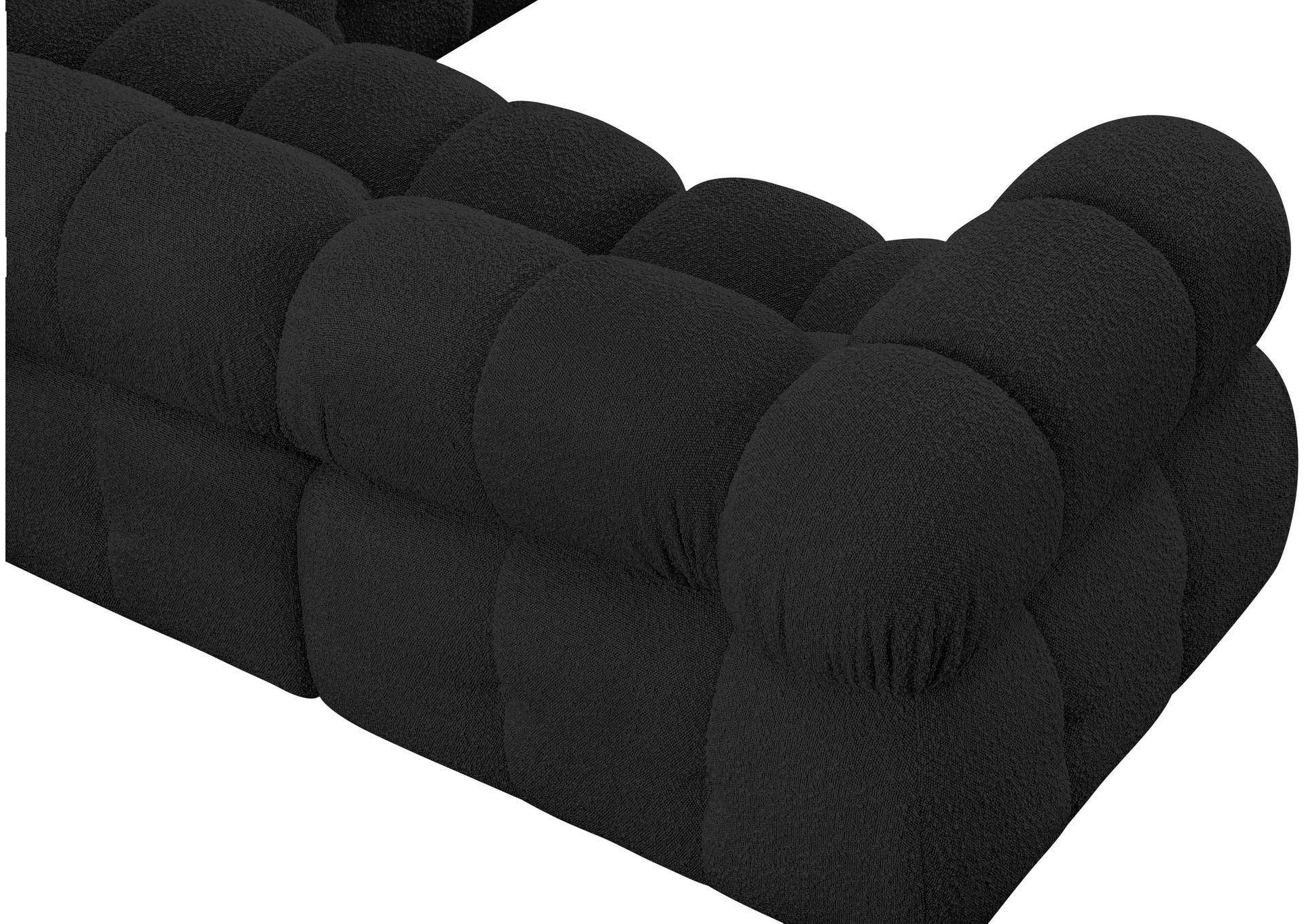 Ames Black Boucle Fabric Modular Sectional