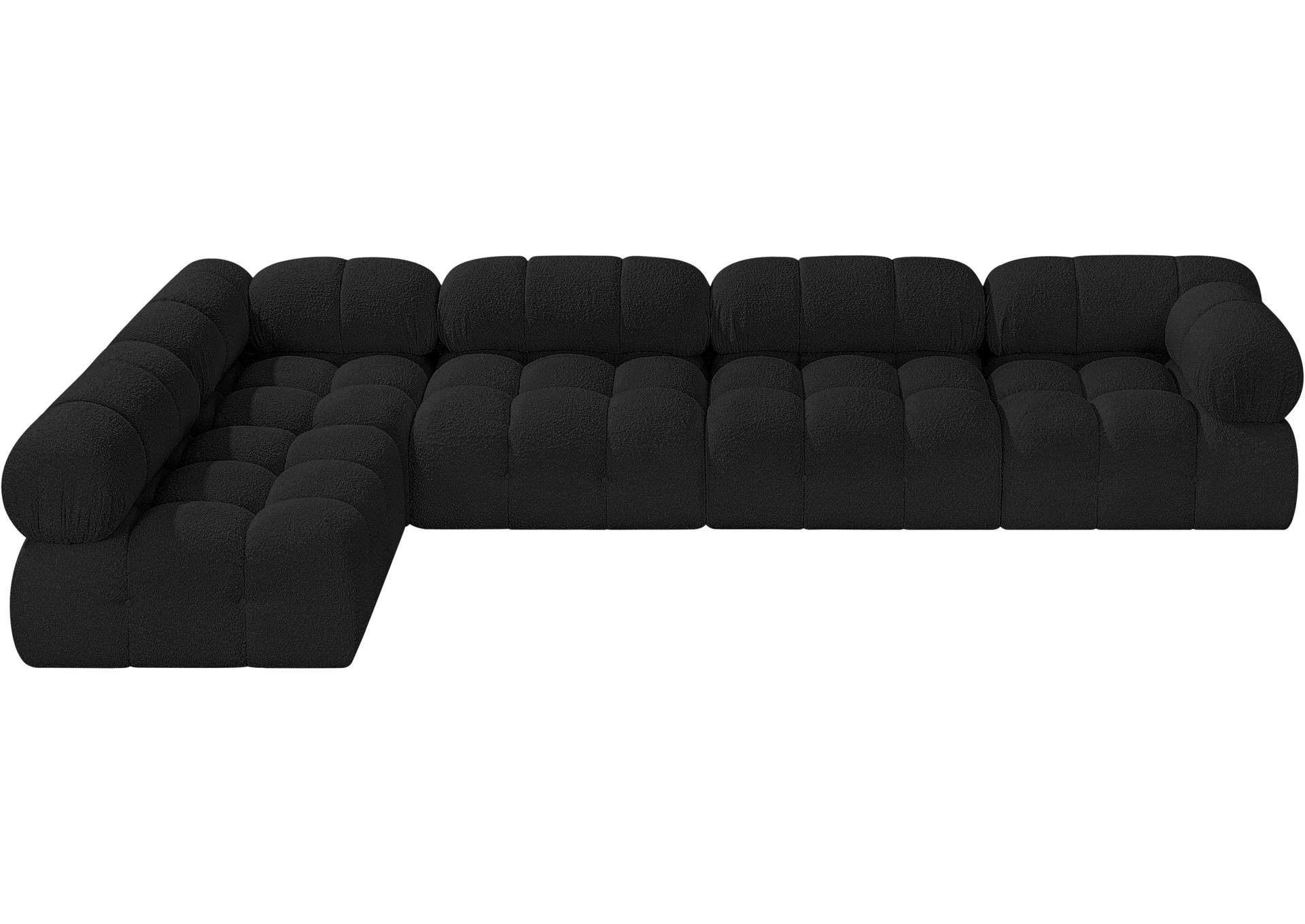 Ames Black Boucle Fabric Modular Sectional