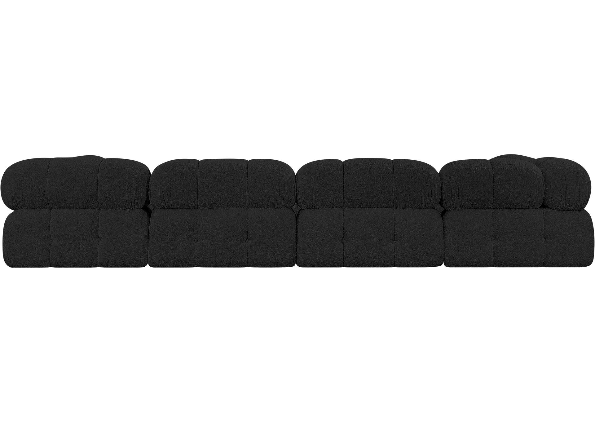 Ames Black Boucle Fabric Modular Sectional