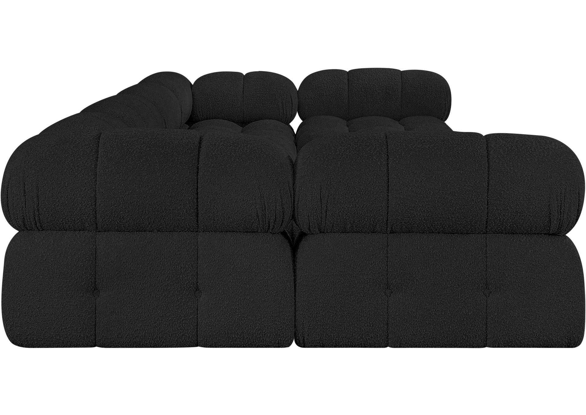 Ames Black Boucle Fabric Modular Sectional