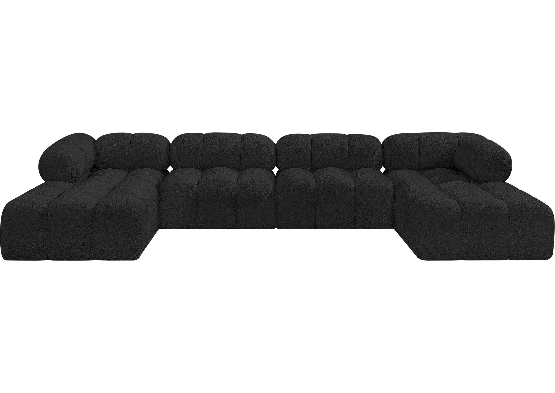 Ames Black Boucle Fabric Modular Sectional