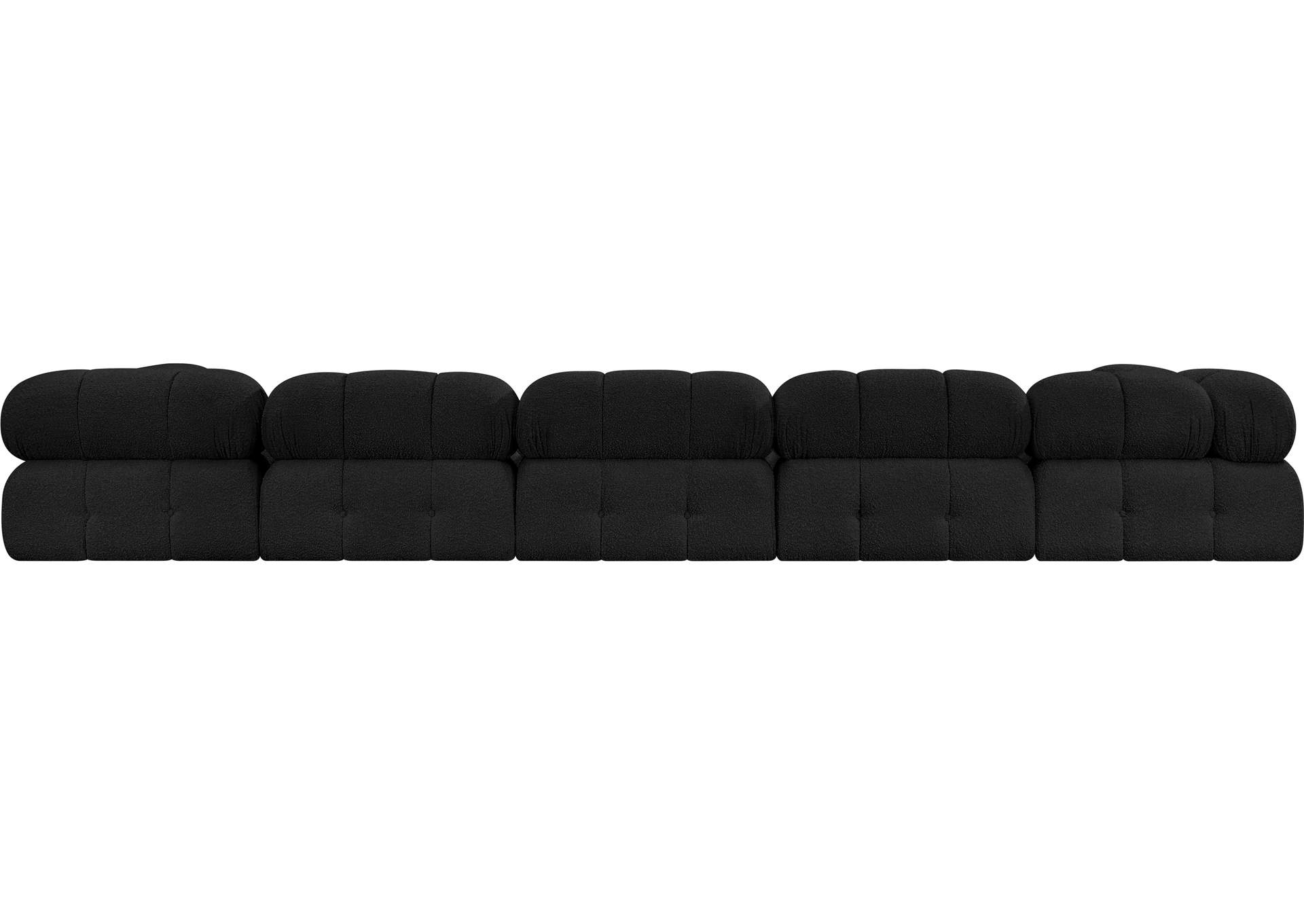 Ames Black Boucle Fabric Modular Sectional