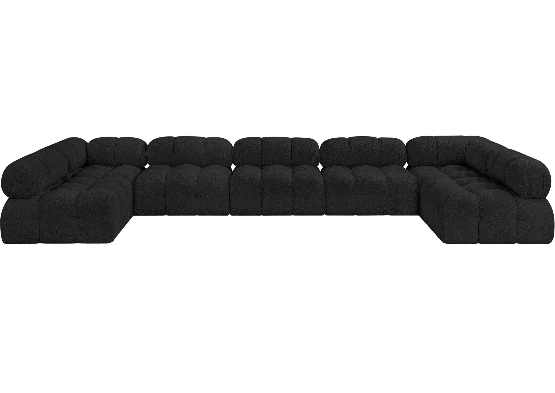 Ames Black Boucle Fabric Modular Sectional