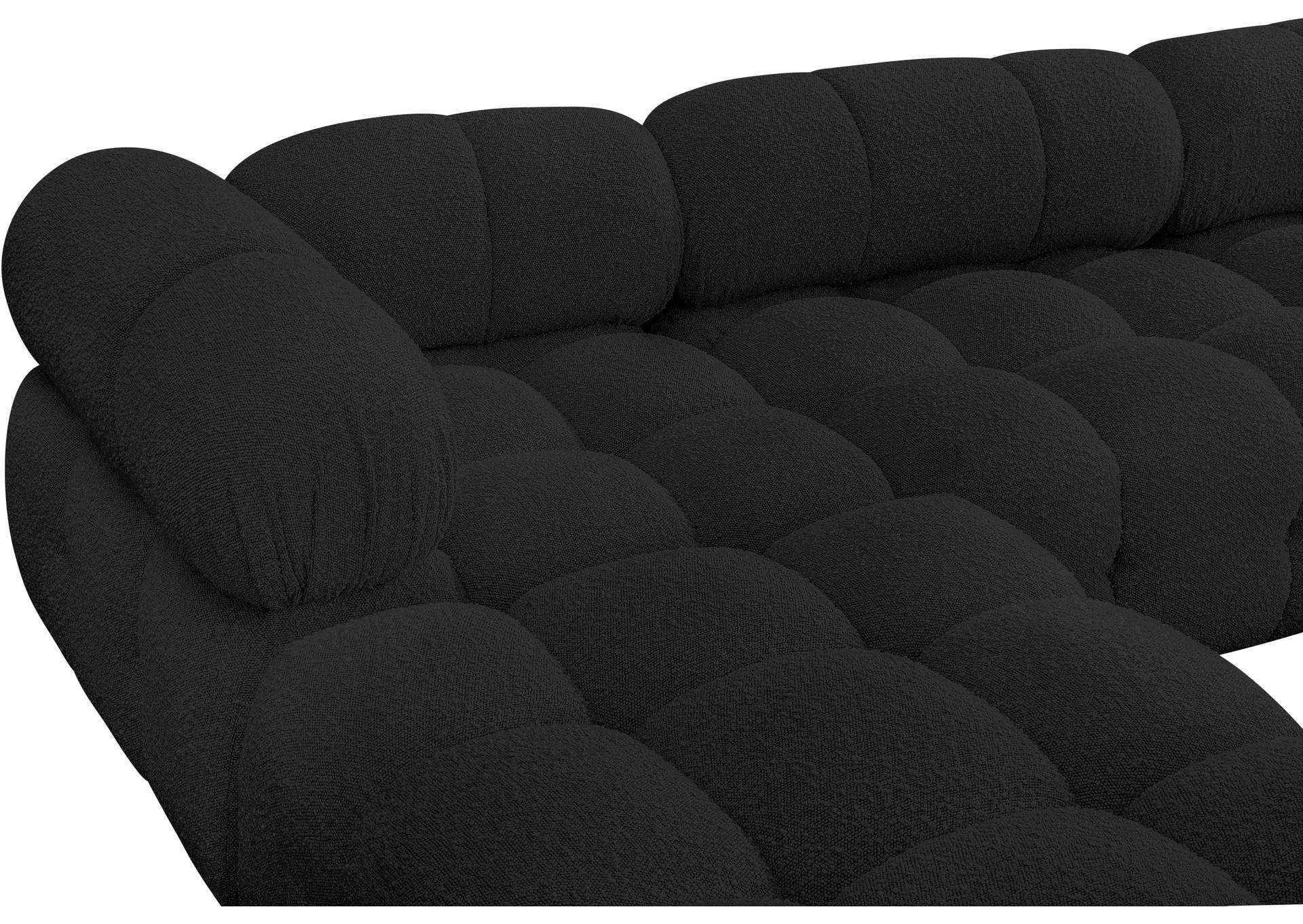 Ames Black Boucle Fabric Modular Sectional